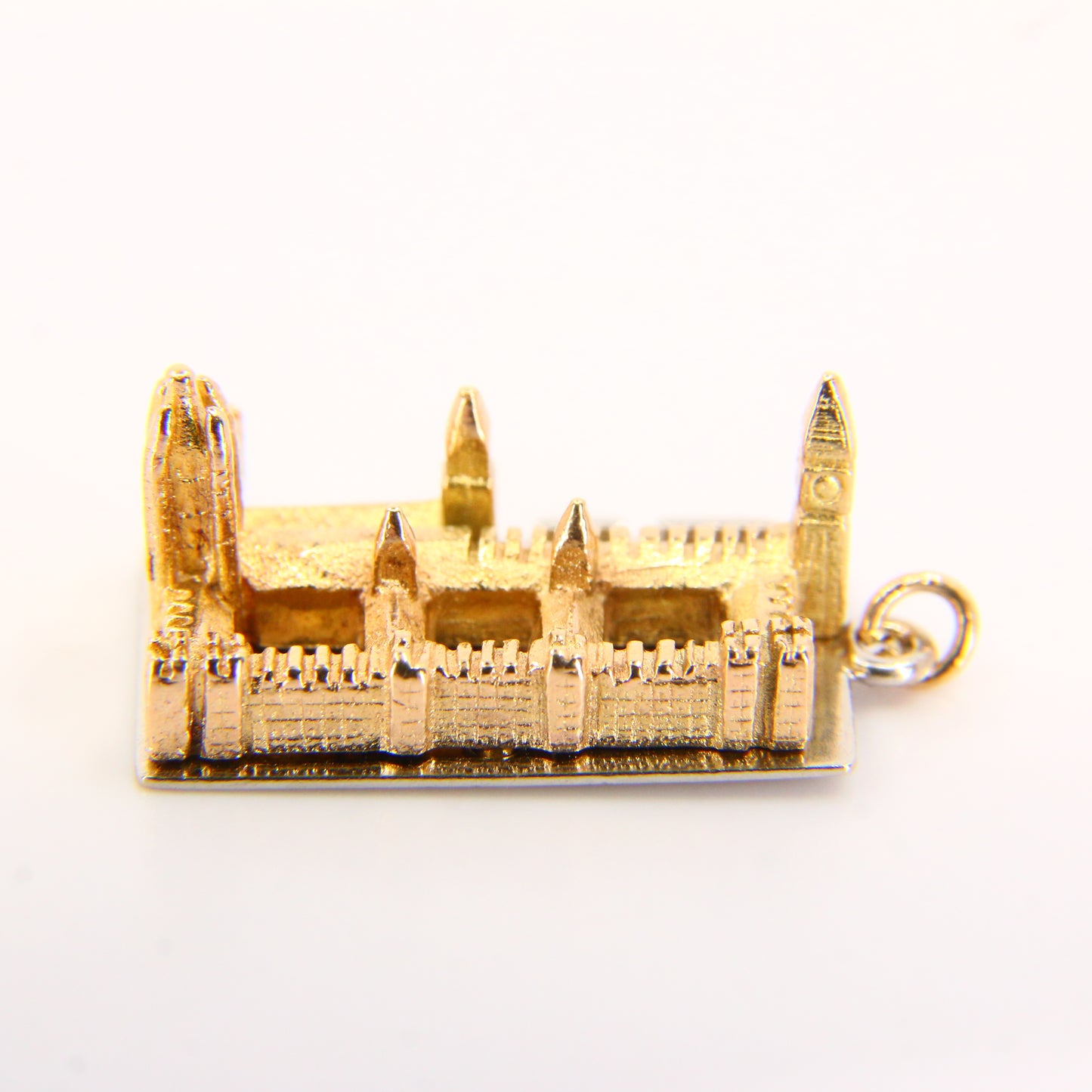 Vintage 9ct White & Yellow Gold Houses of Parliament Charm – 1952 London Pendant
