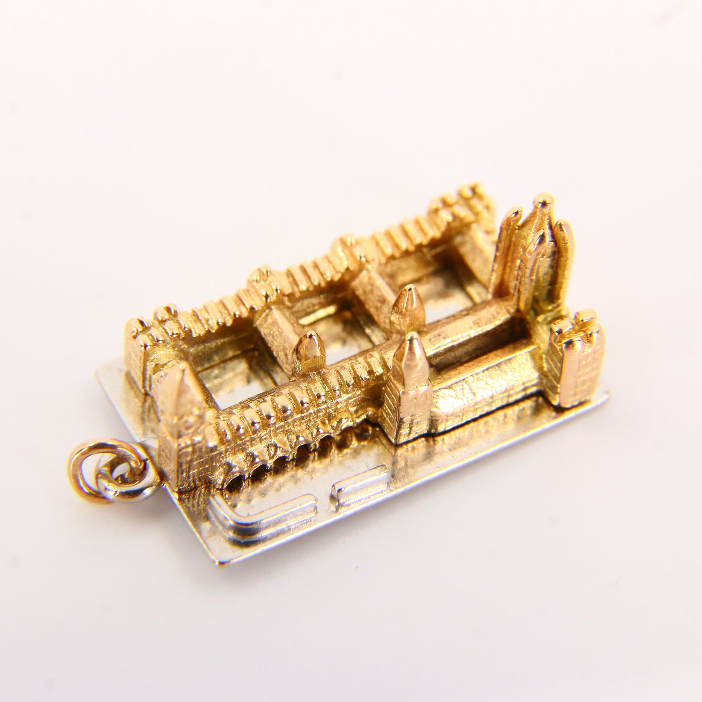 Vintage 9ct White & Yellow Gold Houses of Parliament Charm – 1952 London Pendant