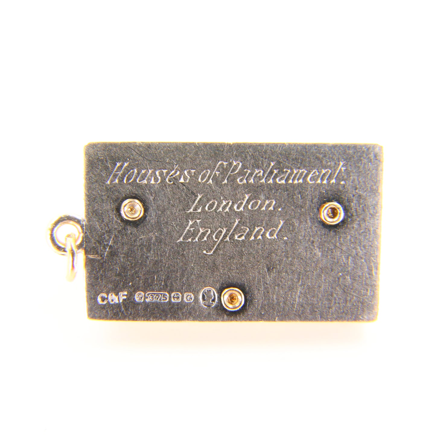 Vintage 9ct White & Yellow Gold Houses of Parliament Charm – 1952 London Pendant