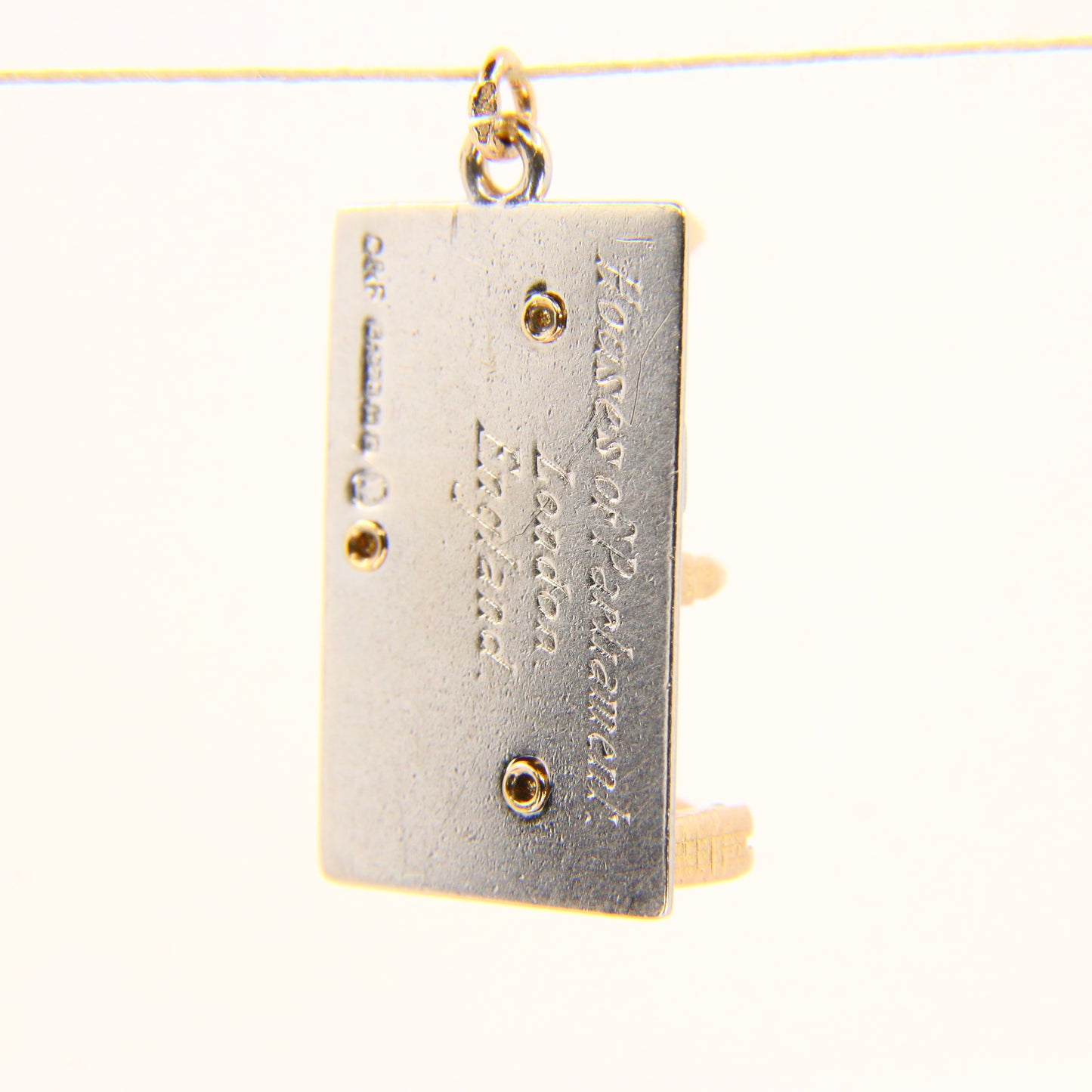 Vintage 9ct White & Yellow Gold Houses of Parliament Charm – 1952 London Pendant