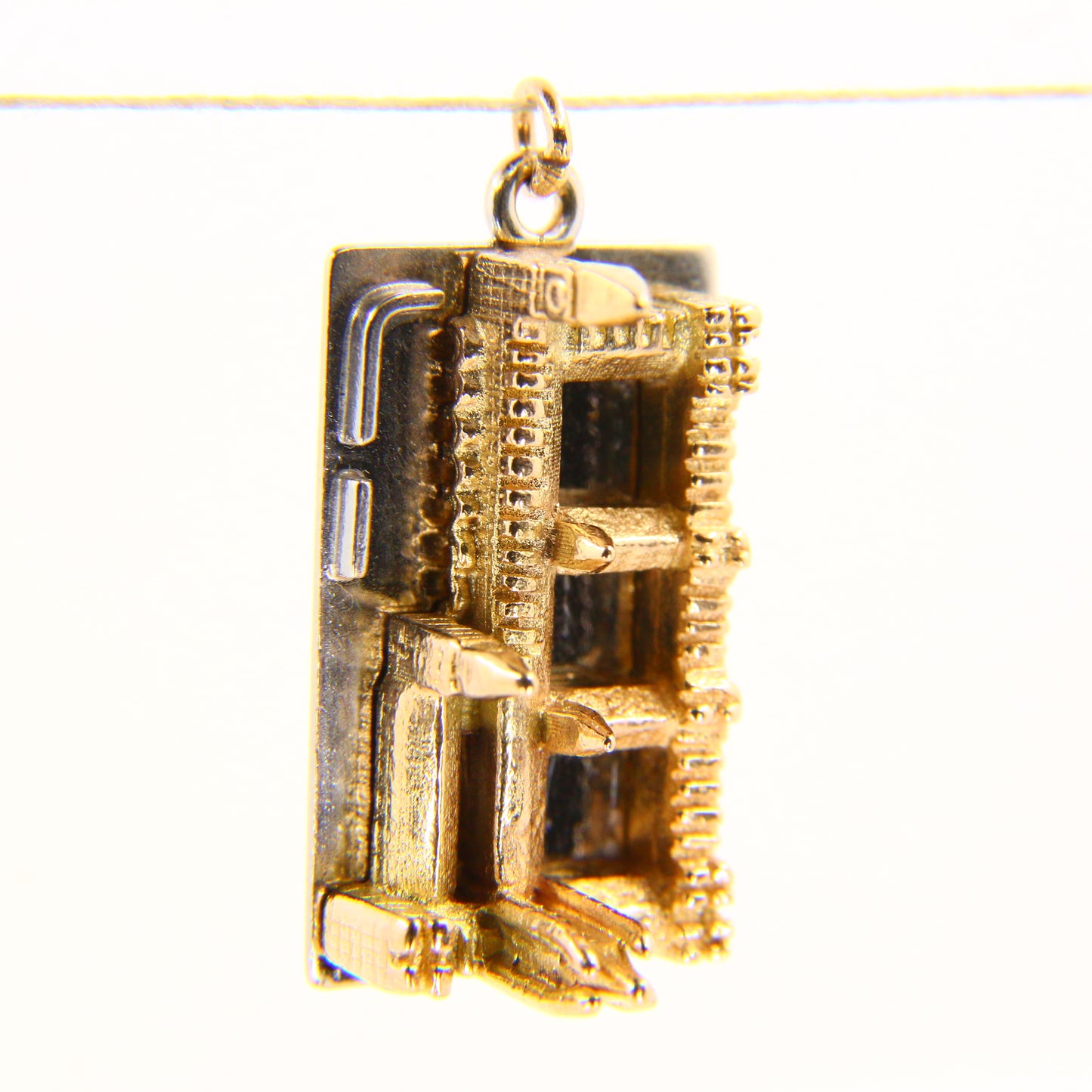 Vintage 9ct White & Yellow Gold Houses of Parliament Charm – 1952 London Pendant