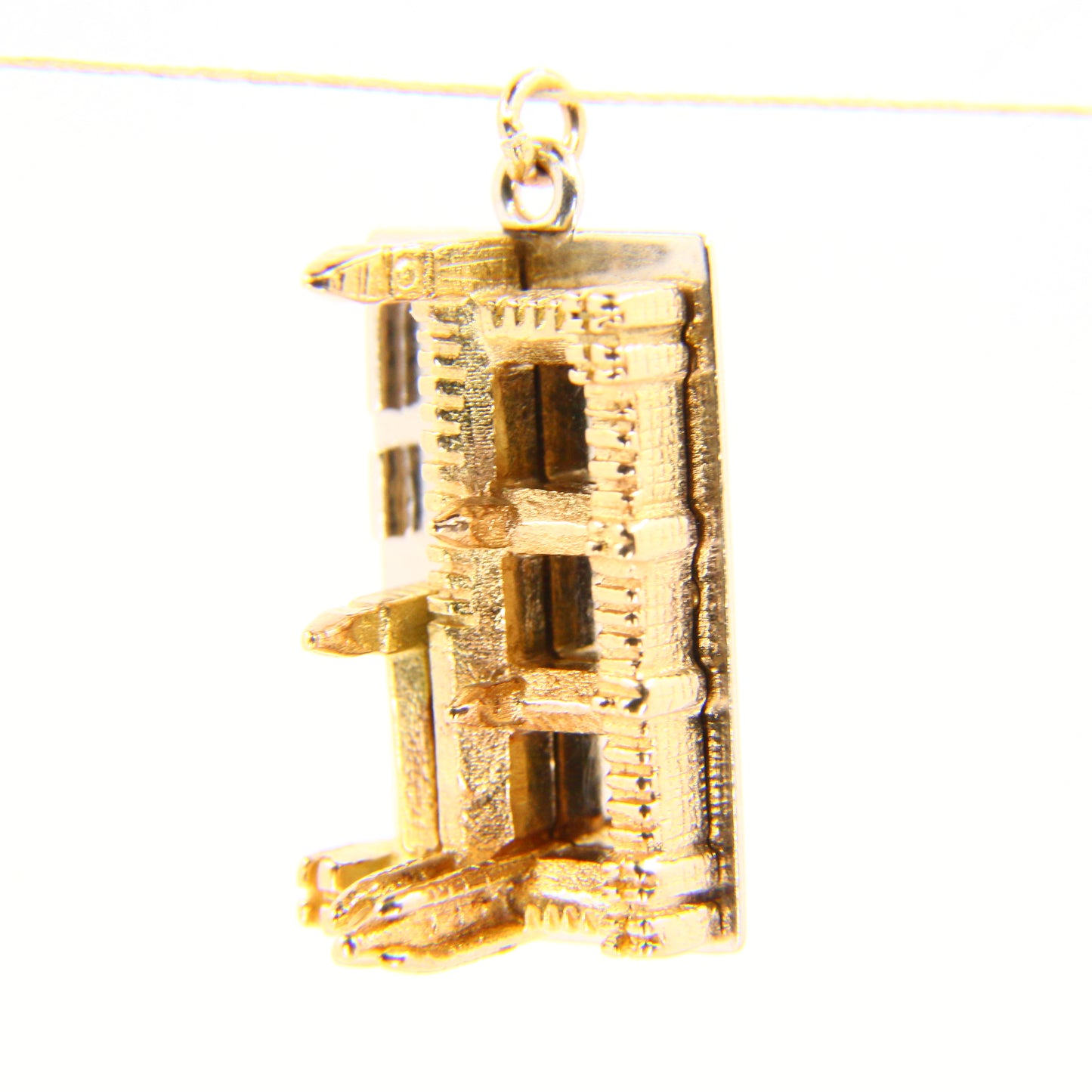 Vintage 9ct White & Yellow Gold Houses of Parliament Charm – 1952 London Pendant