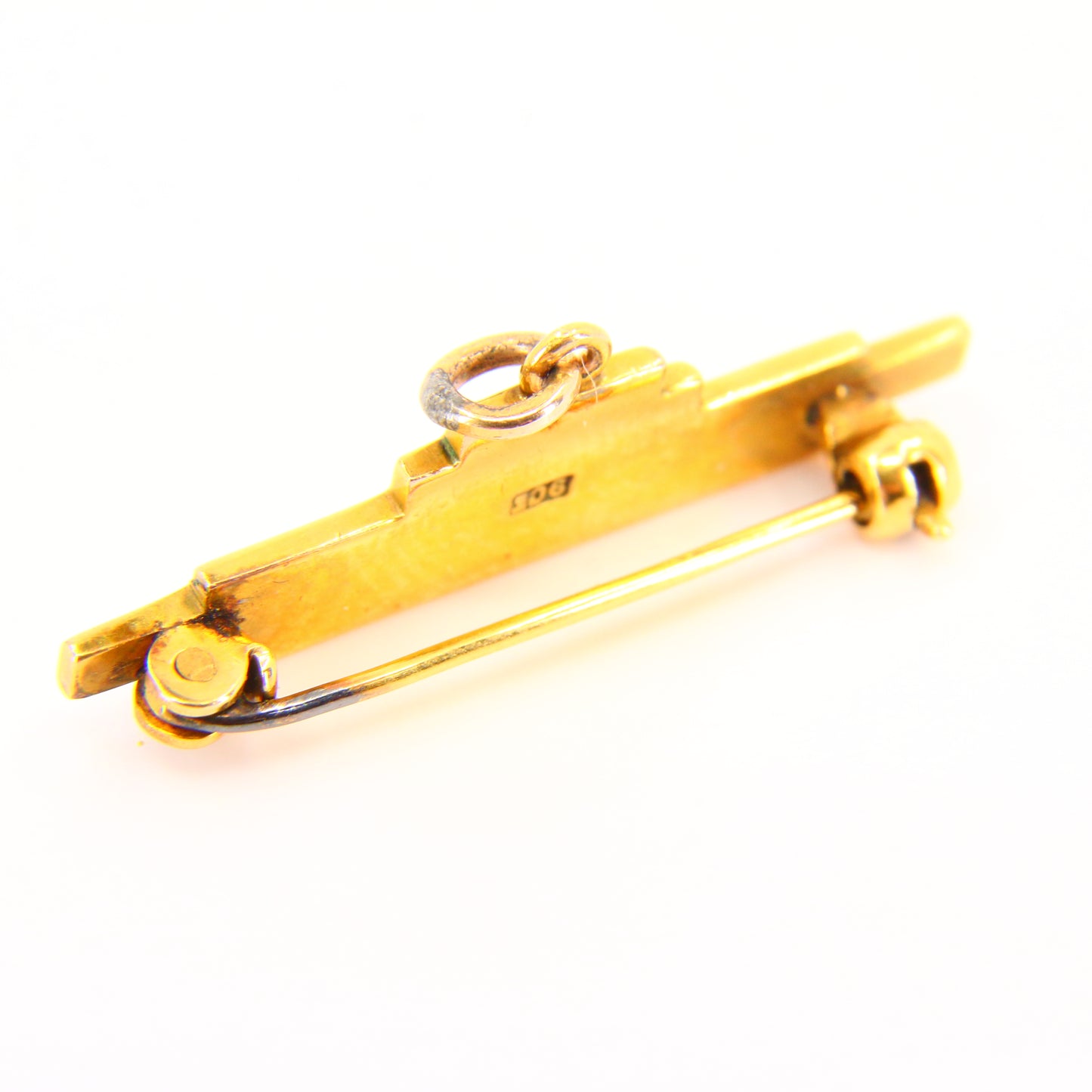 Vintage 9ct Gold Pendant Hanger Brooch | Solid Gold Charm Holder