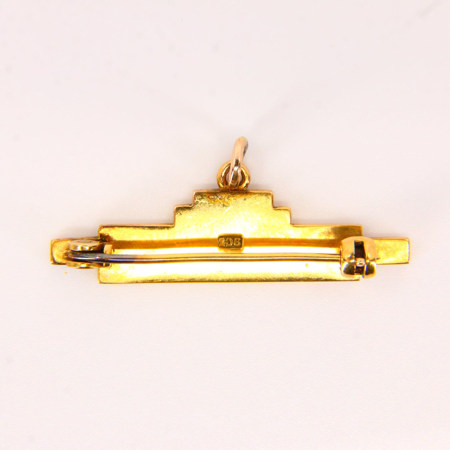 Vintage 9ct Gold Pendant Hanger Brooch | Solid Gold Charm Holder