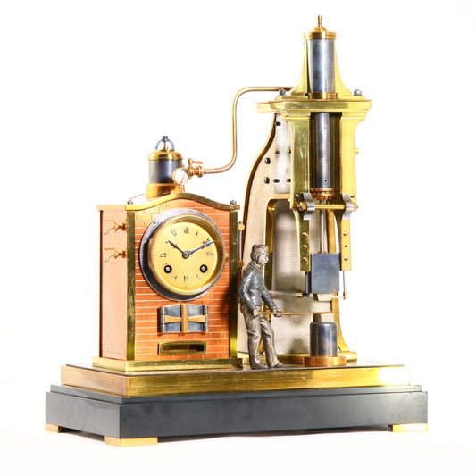 Antique French 'Steam Hammer' Clock The Foundryman Circa 1890 by A.R.Guilmet