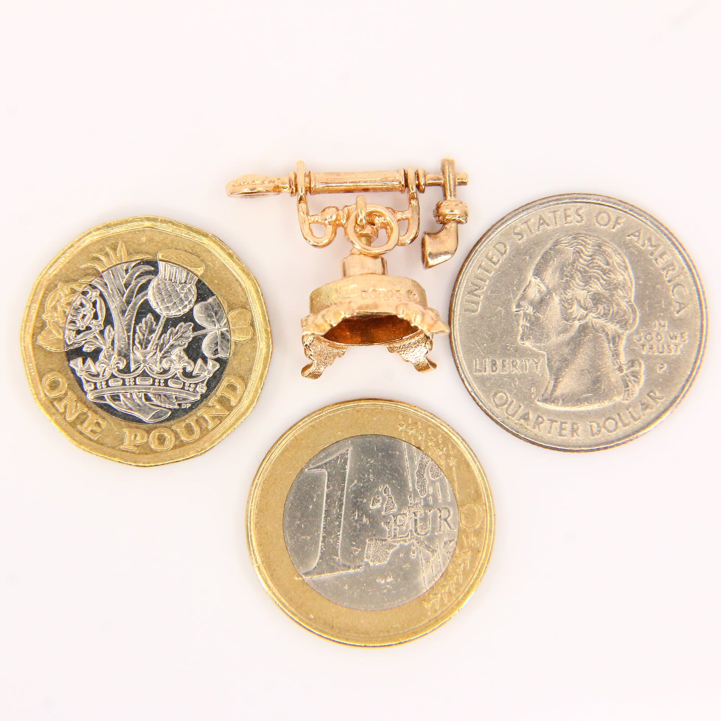 Vintage 9ct House Phone Charm – Hallmarked Yellow Gold Pendant, Gift