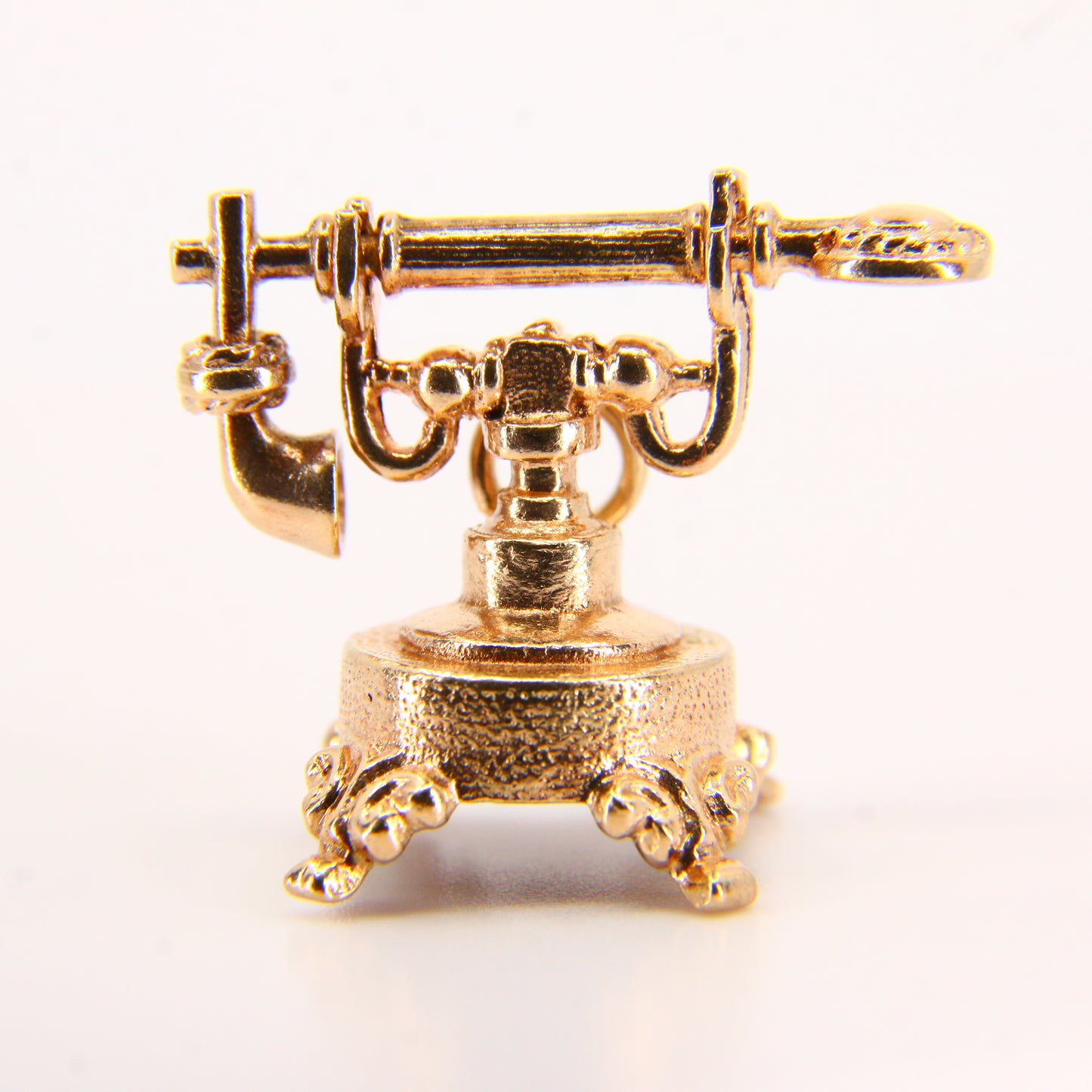 Vintage 9ct House Phone Charm – Hallmarked Yellow Gold Pendant, Gift