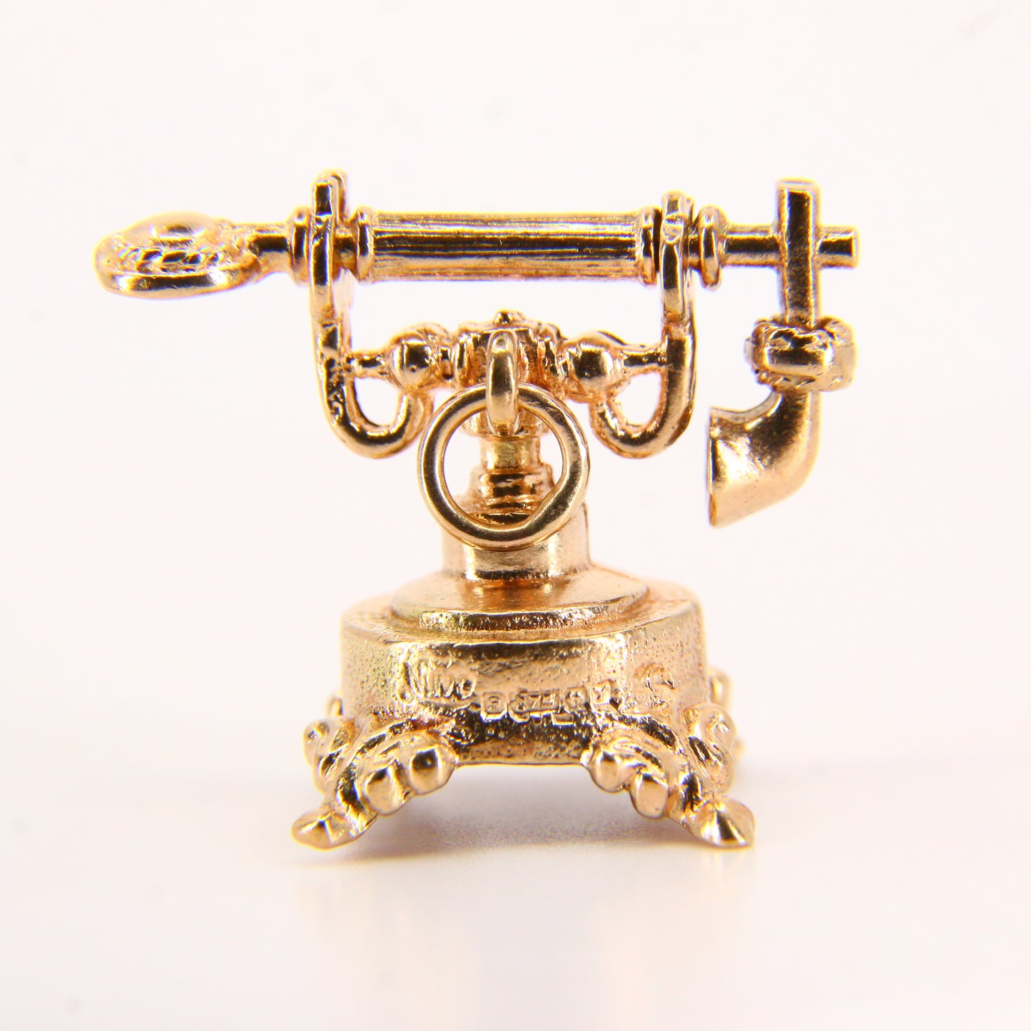 Vintage 9ct House Phone Charm – Hallmarked Yellow Gold Pendant, Gift