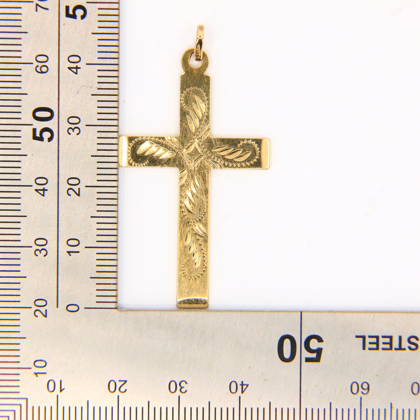 Vintage 9ct Yellow Gold Cross Pendant – Solid Hallmarked Religious Charm