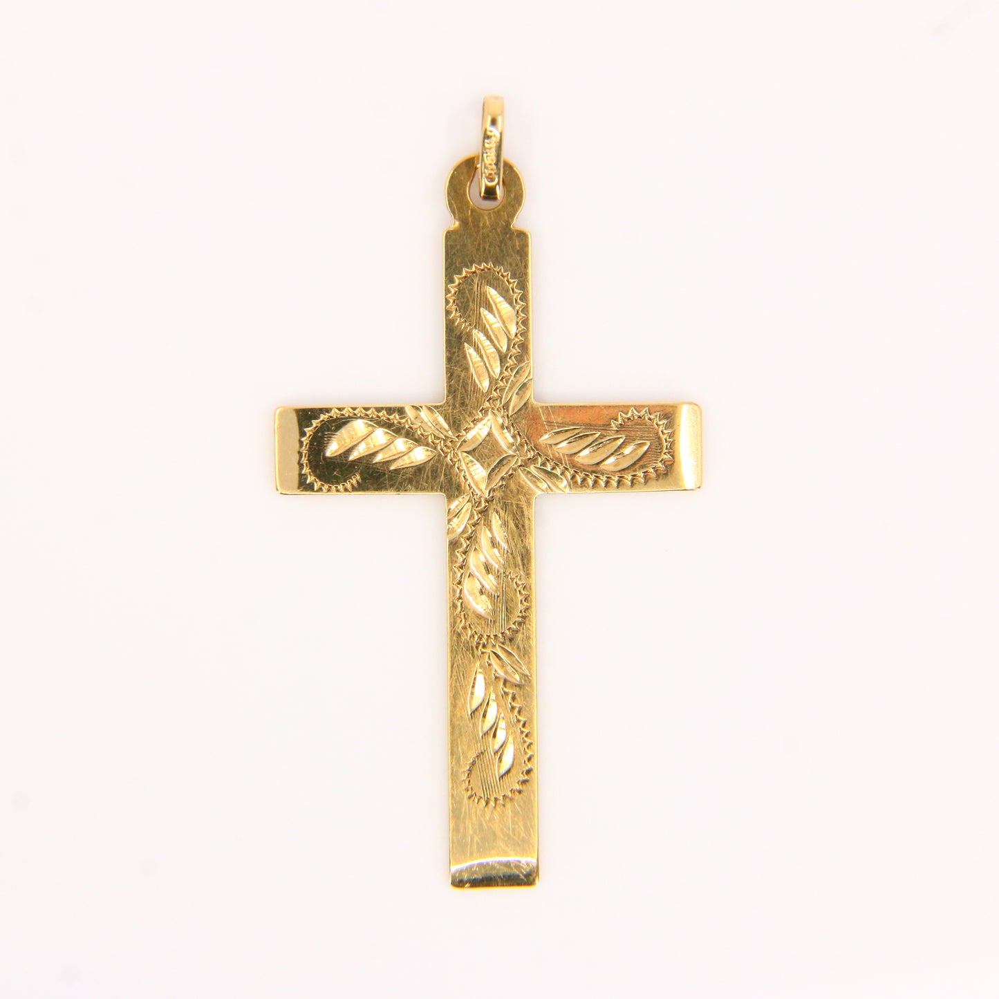 Vintage 9ct Yellow Gold Cross Pendant – Solid Hallmarked Religious Charm