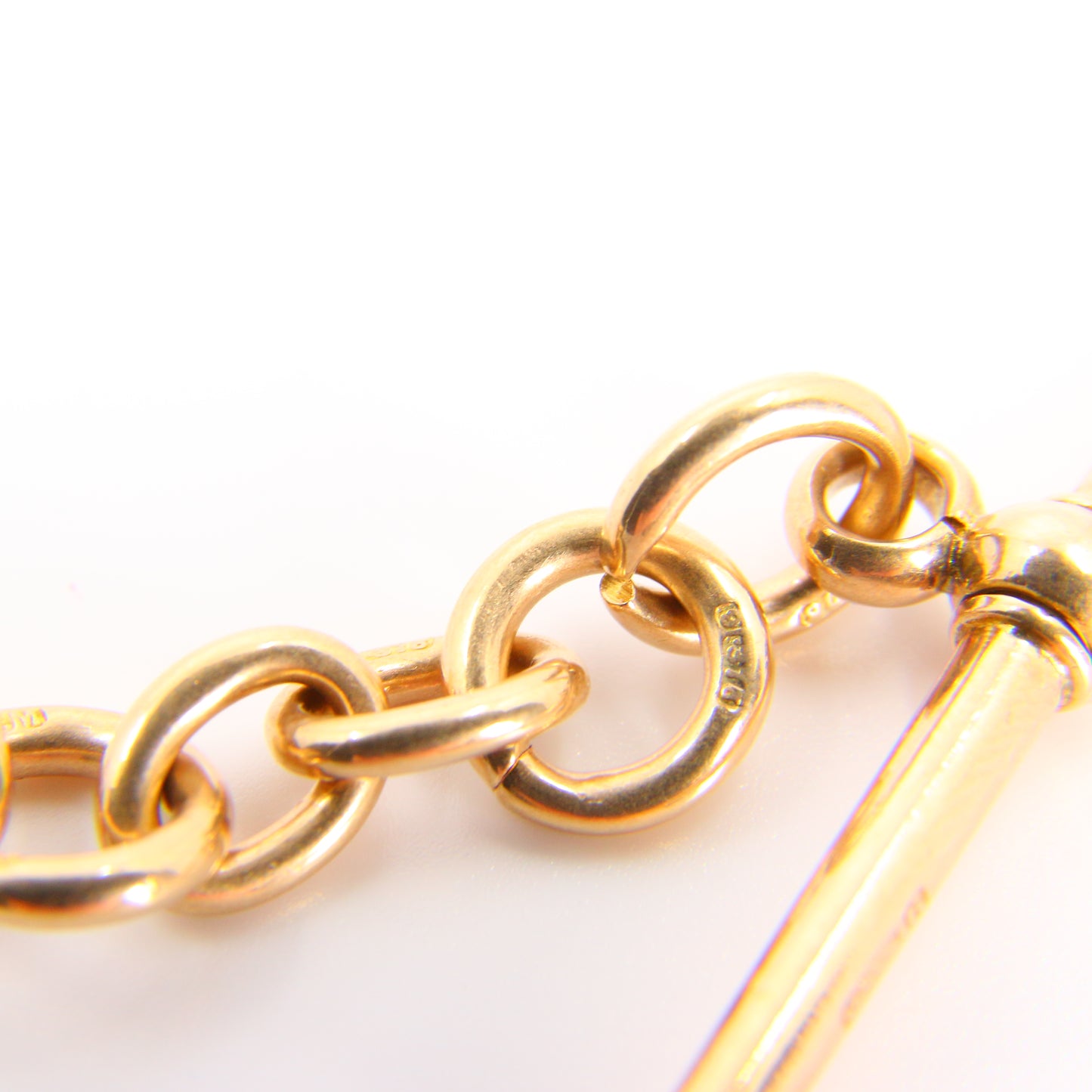 Antique 9ct Rose Gold Albert 4.25 inch T Bar Chain Birmingham 1905 Pendant Necklace Extender