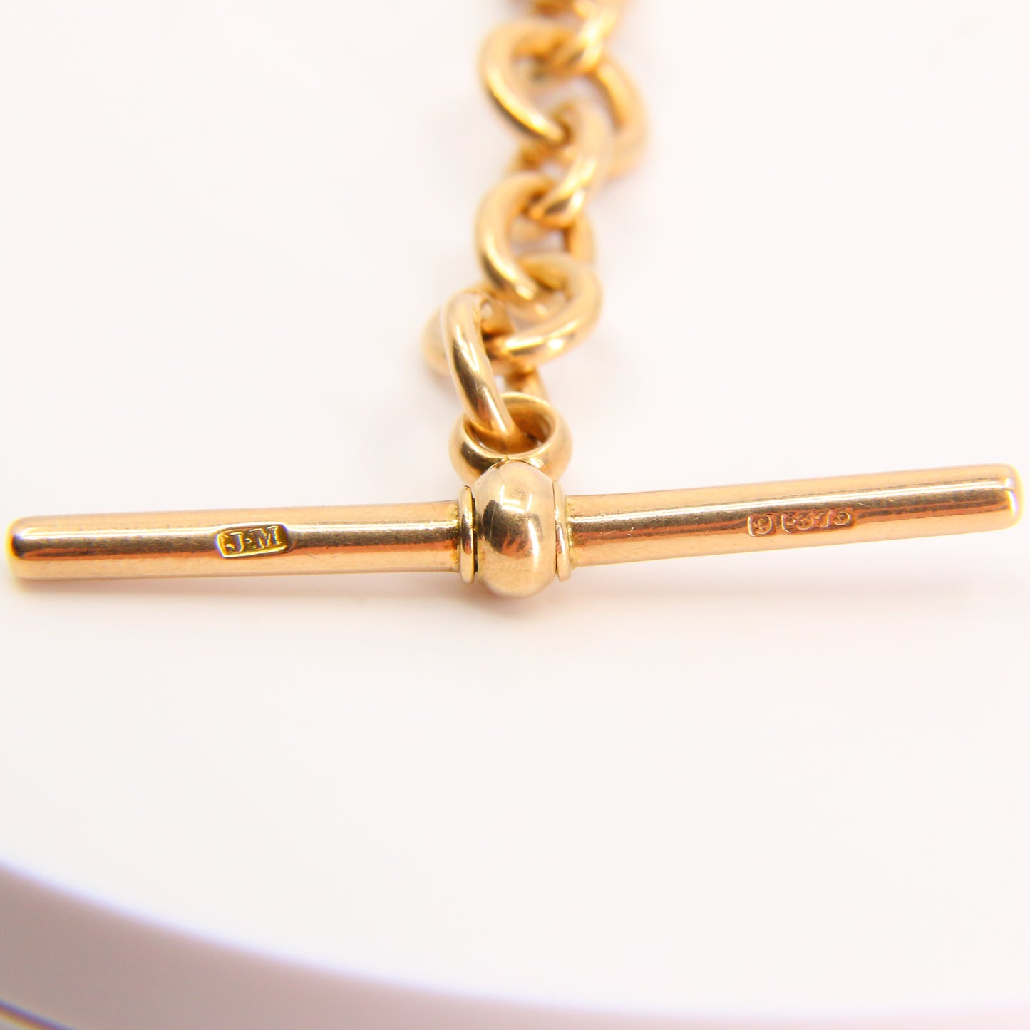 Antique 9ct Rose Gold Albert 4.25 inch T Bar Chain Birmingham 1905 Pendant Necklace Extender