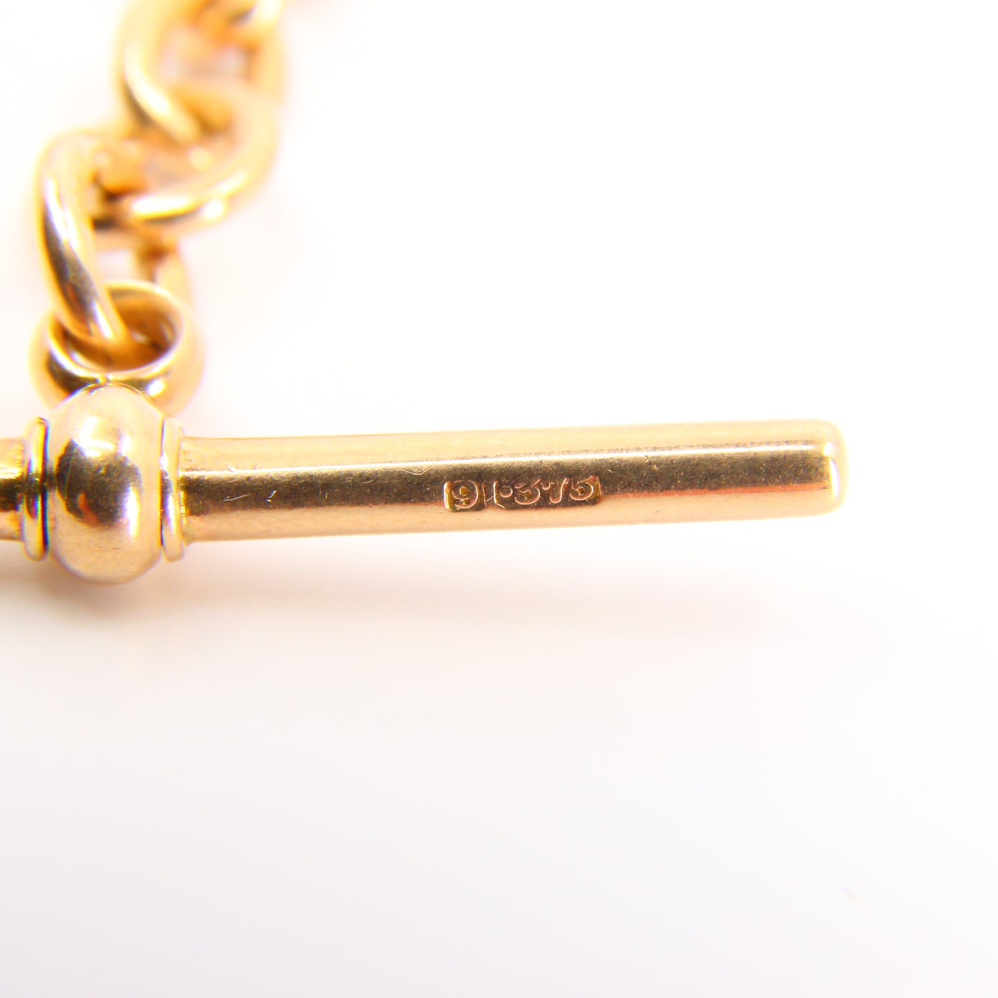 Antique 9ct Rose Gold Albert 4.25 inch T Bar Chain Birmingham 1905 Pendant Necklace Extender