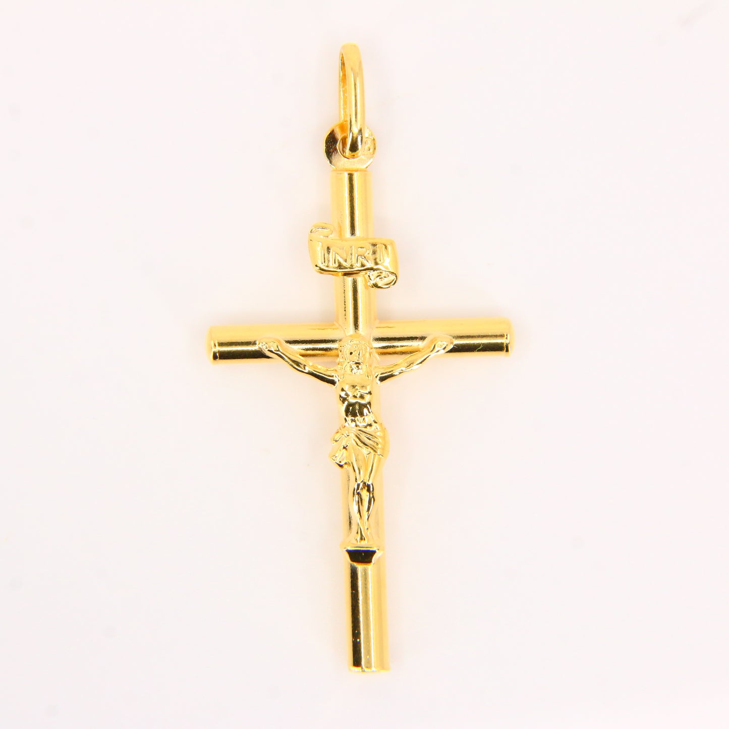 Vintage 18K Gold Crucifix Pendant – Solid Religious Cross, Faith Gift