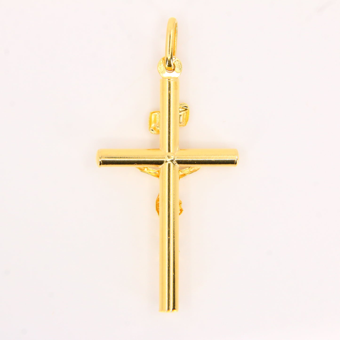 Vintage 18K Gold Crucifix Pendant – Solid Religious Cross, Faith Gift