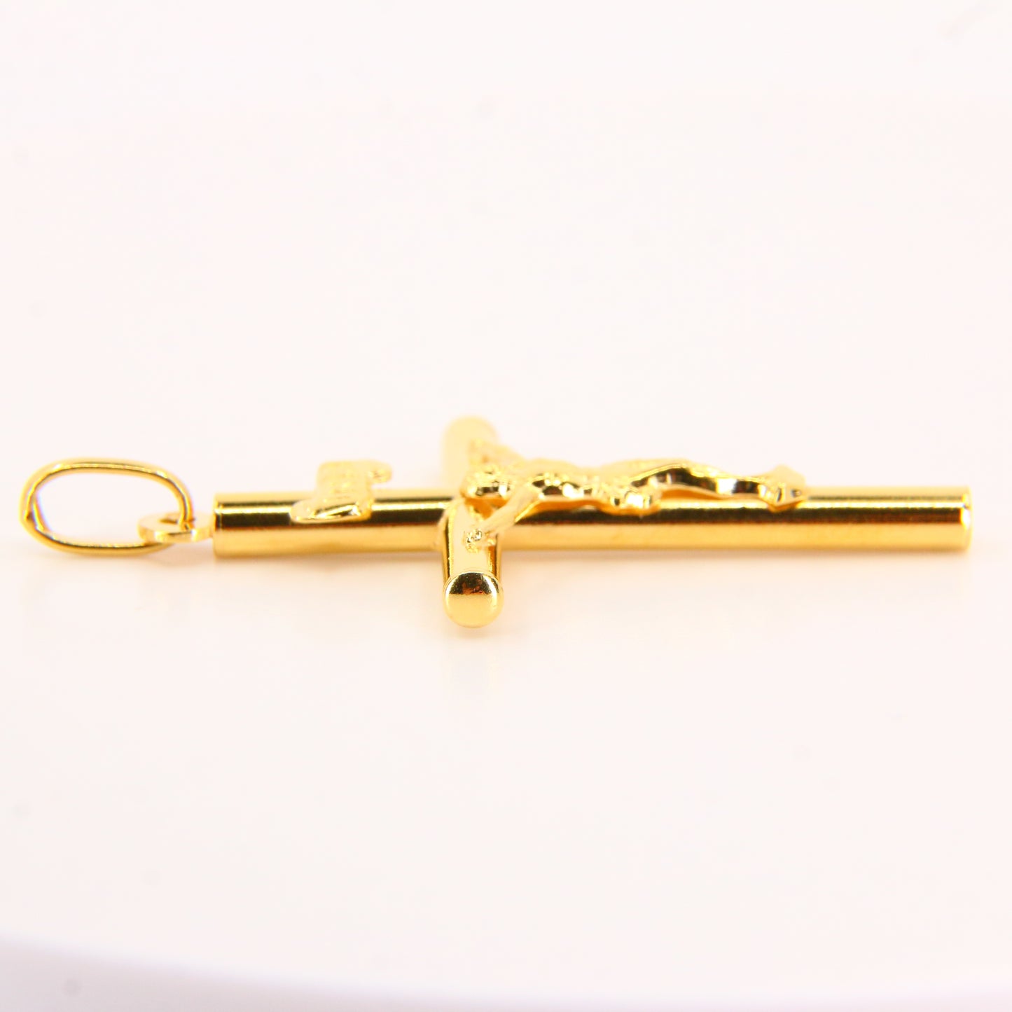 Vintage 18K Gold Crucifix Pendant – Solid Religious Cross, Faith Gift