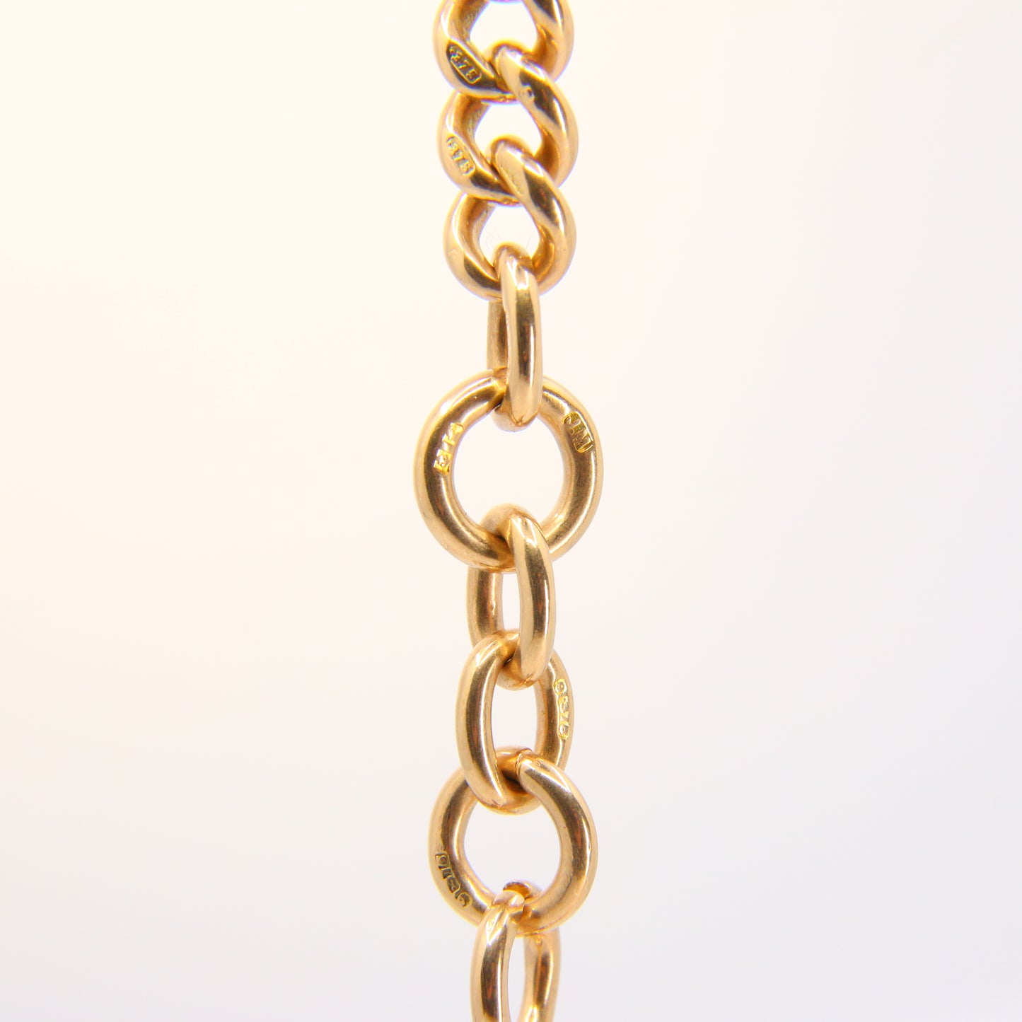 Antique 9ct Rose Gold Albert 4.25 inch T Bar Chain Birmingham 1905 Pendant Necklace Extender