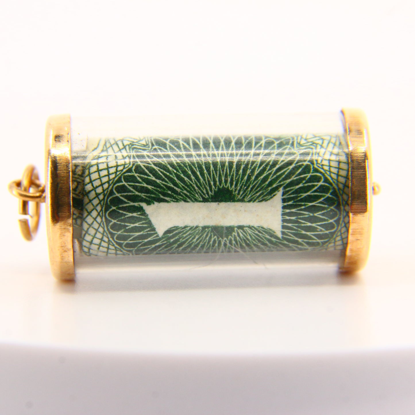 Vintage 9ct Break Glass Money Charm – Yellow Gold British Pound Note Pendant