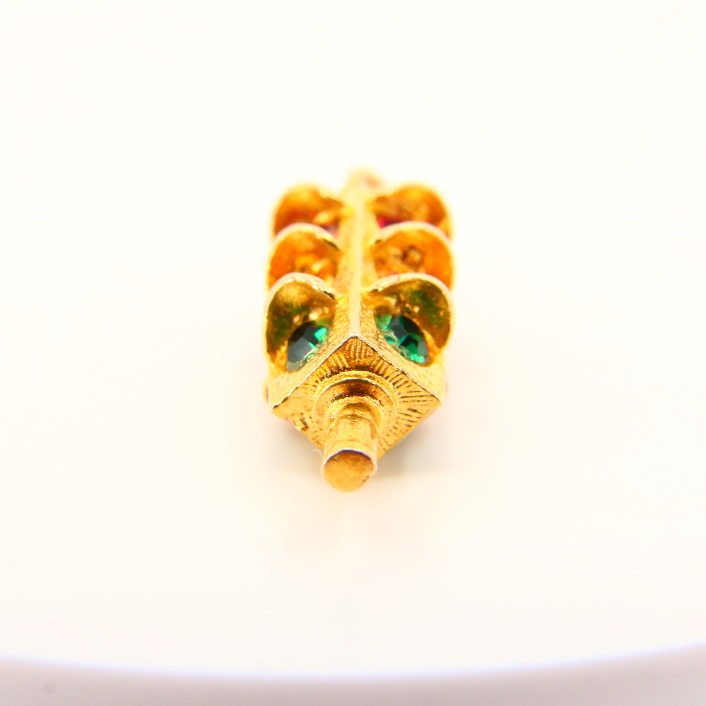 Vintage 9ct Gold Traffic Light Charm – Crossroad Pendant, Hallmarked Yellow Gold