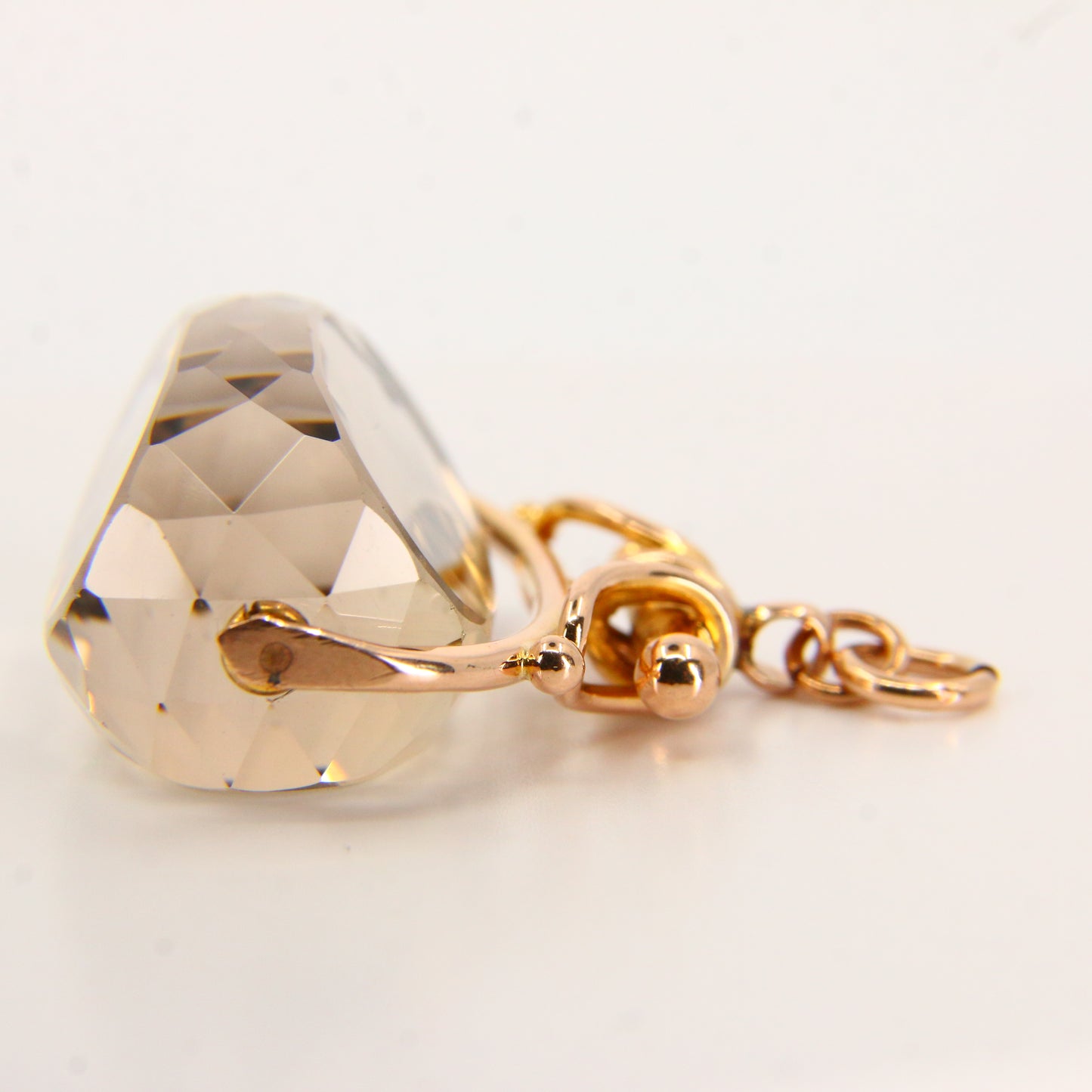Antique 9ct Citrine Spinner Pendant – Solid Yellow Gold Hallmarked Fob Charm