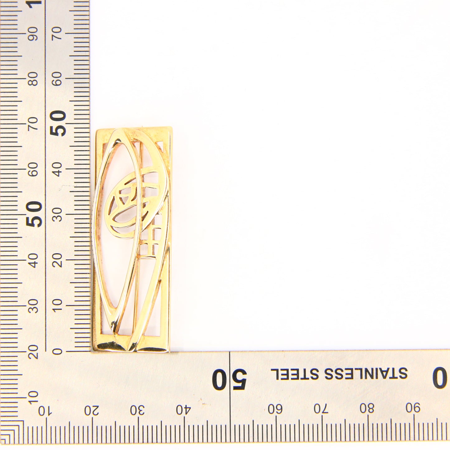 Vintage 9ct Rennie Mackintosh by Carrick Gold Brooch Hallmarked Boxed Gift