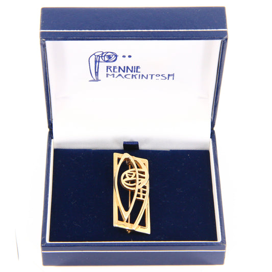 Vintage 9ct Rennie Mackintosh by Carrick Gold Brooch Hallmarked Boxed Gift