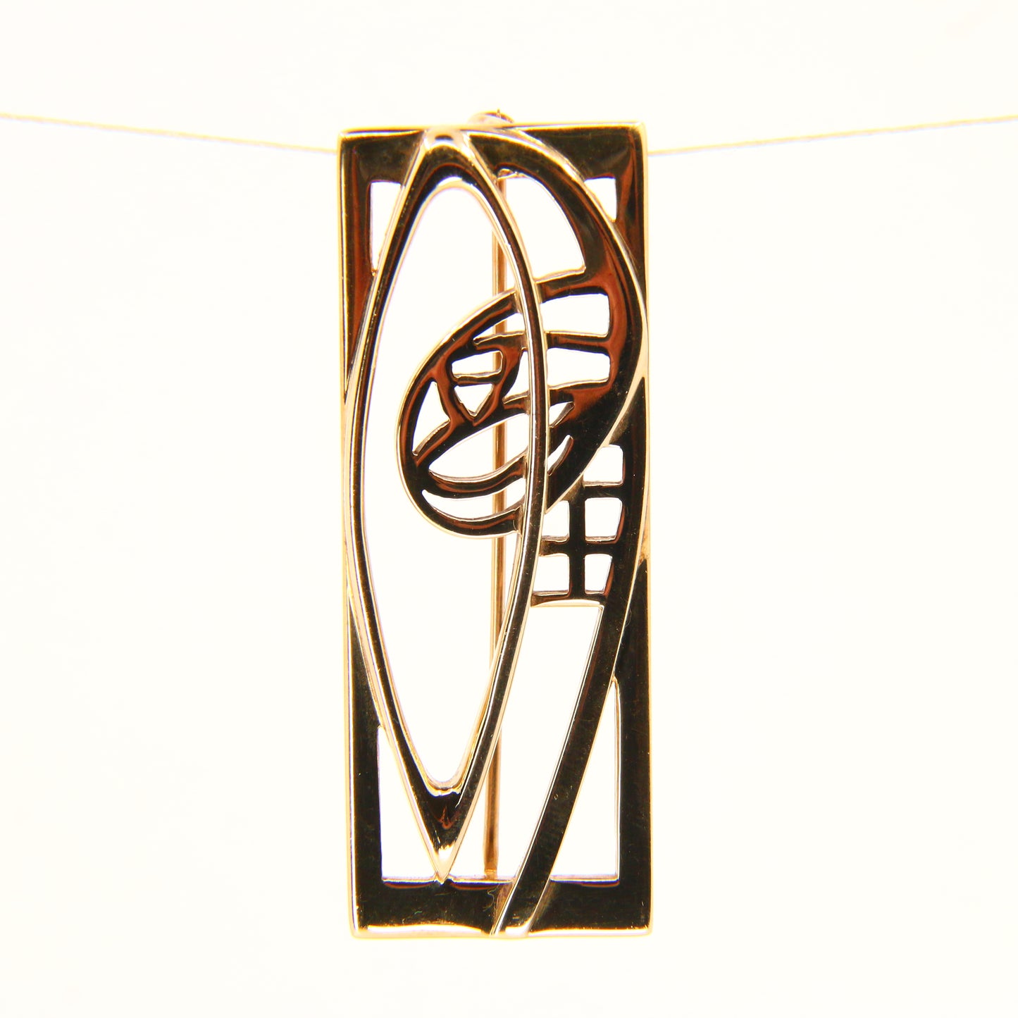 Vintage 9ct Rennie Mackintosh by Carrick Gold Brooch Hallmarked Boxed Gift