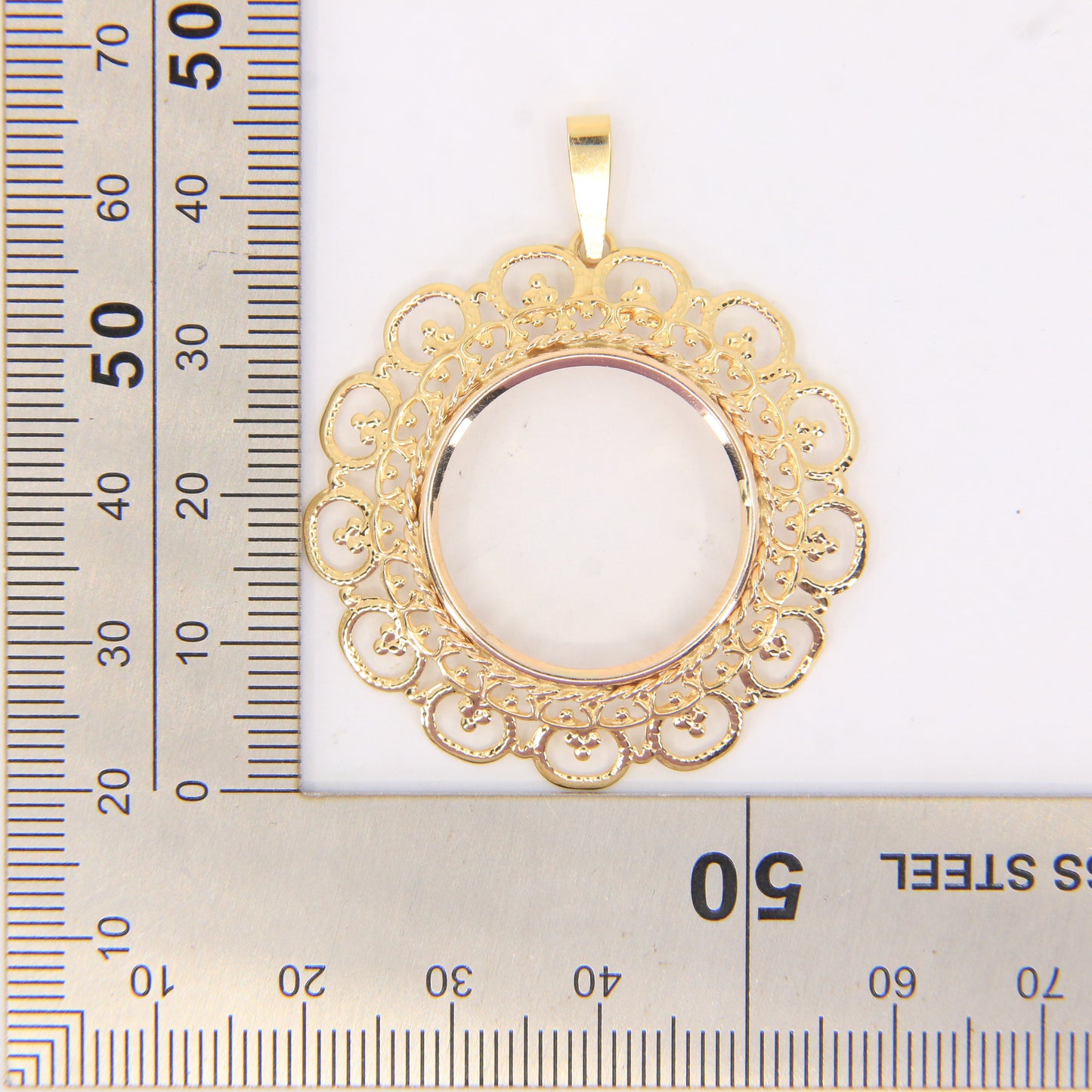 Vintage 9ct Hallmarked Yellow Gold Full Sovereign Pendant Holder Coin Mount