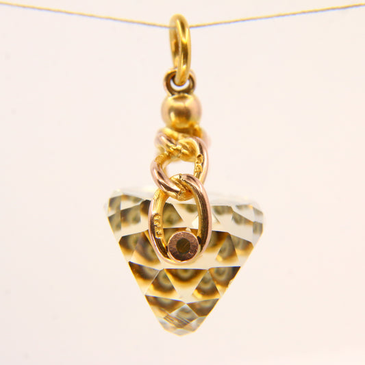 Antique 9ct Gold Citrine Spinner – Hallmarked Yellow Gold Fob Pendant