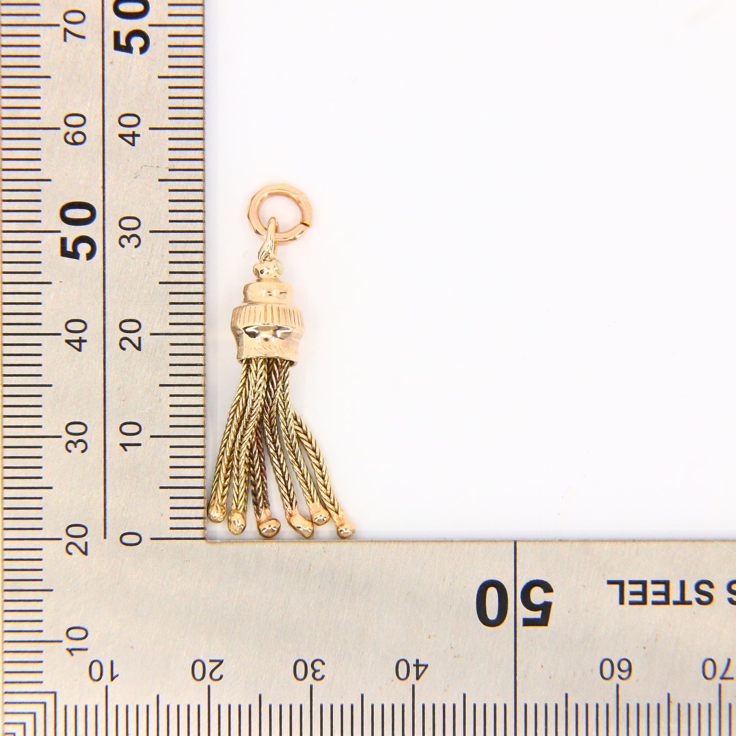 Vintage 9ct Gold Tassel Pendant – Articulated Yellow Gold Charm Gift