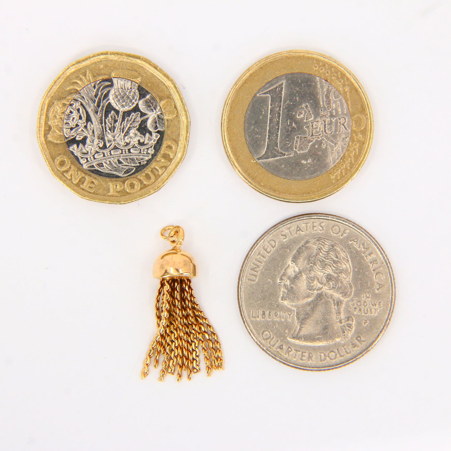 Vintage 18K Tassel Pendant – Articulated Solid Yellow Gold Charm 18 Carat Gold