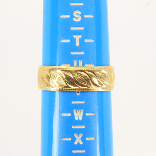 Vintage 18ct Hallmarked Gold Wedding Band Ring Boxed UK Size V B.Bros