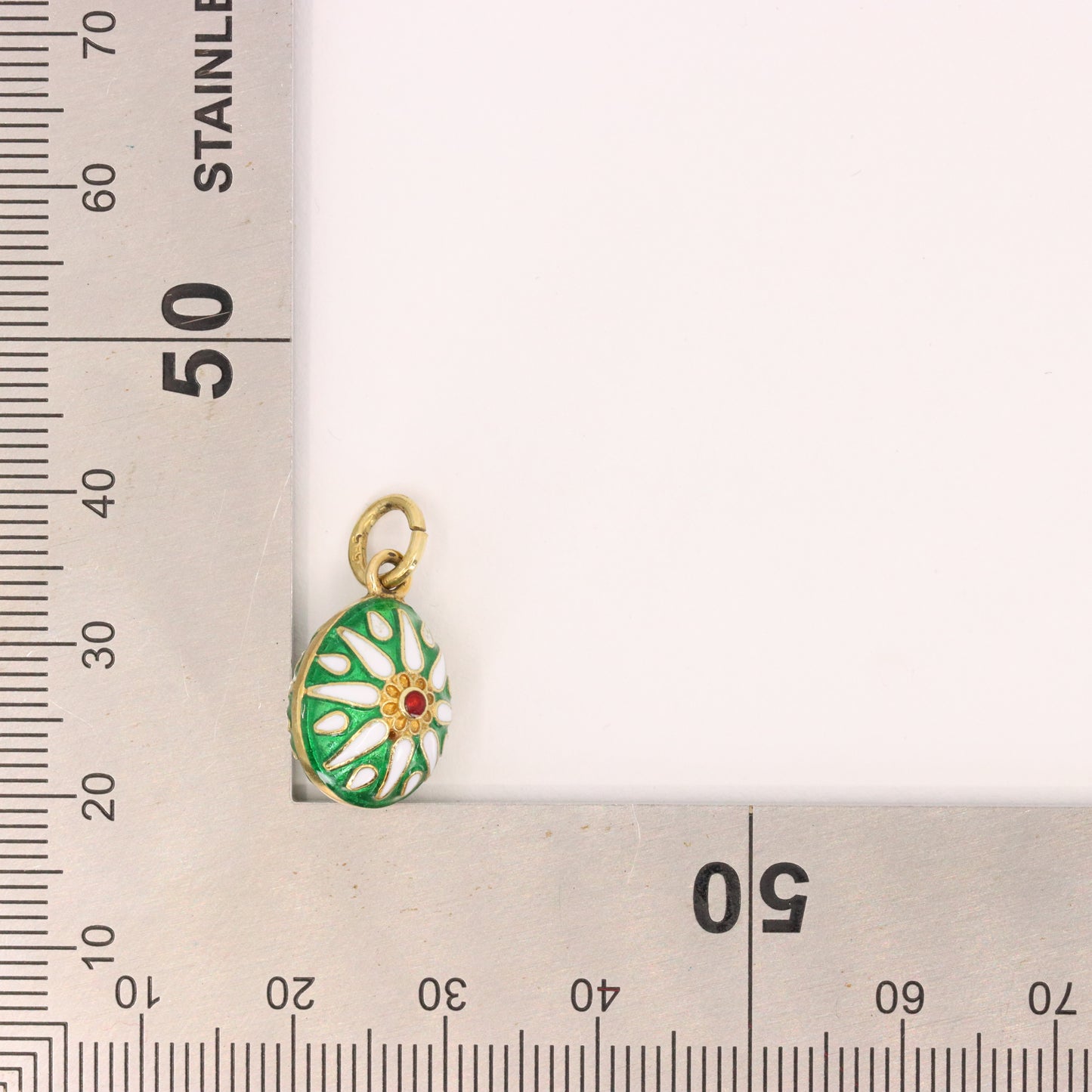 Vintage 14ct Yellow Gold Enamel Easter Egg Pendant Charm Russian Style Gift