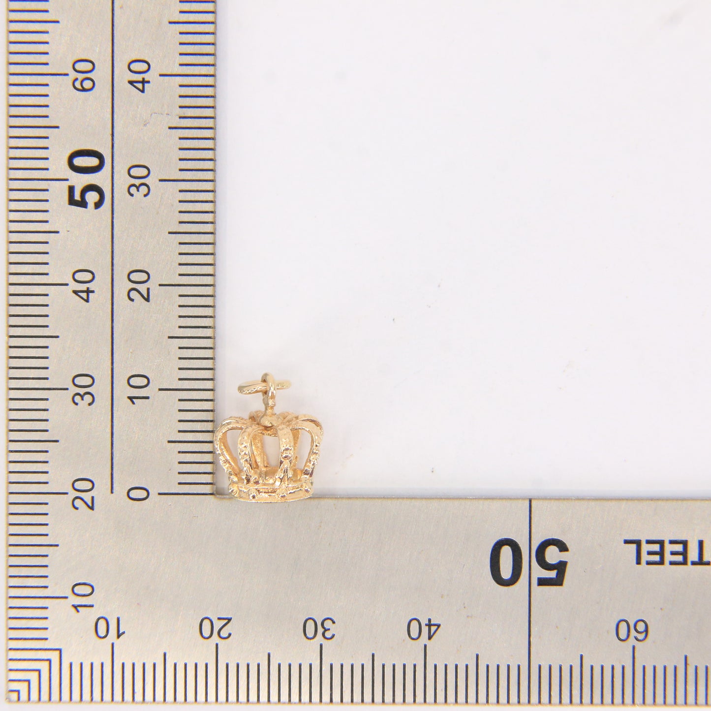 Vintage 9ct Yellow Gold Crown Charm Pendant Royal Symbol Lucky Jewellery Gift