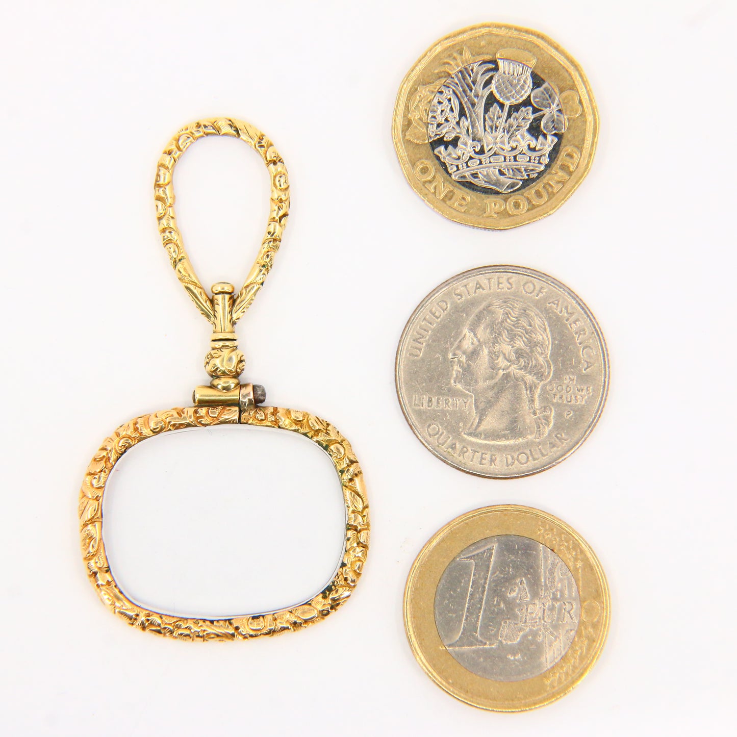 Antique 18ct Gold Magnifying Pendant – Unmarked Victorian Lorgnette