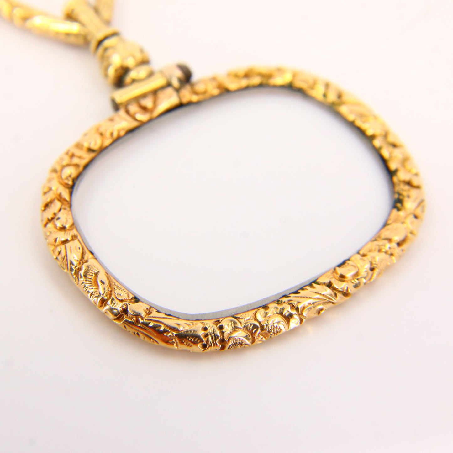 Antique 18ct Gold Magnifying Pendant – Unmarked Victorian Lorgnette