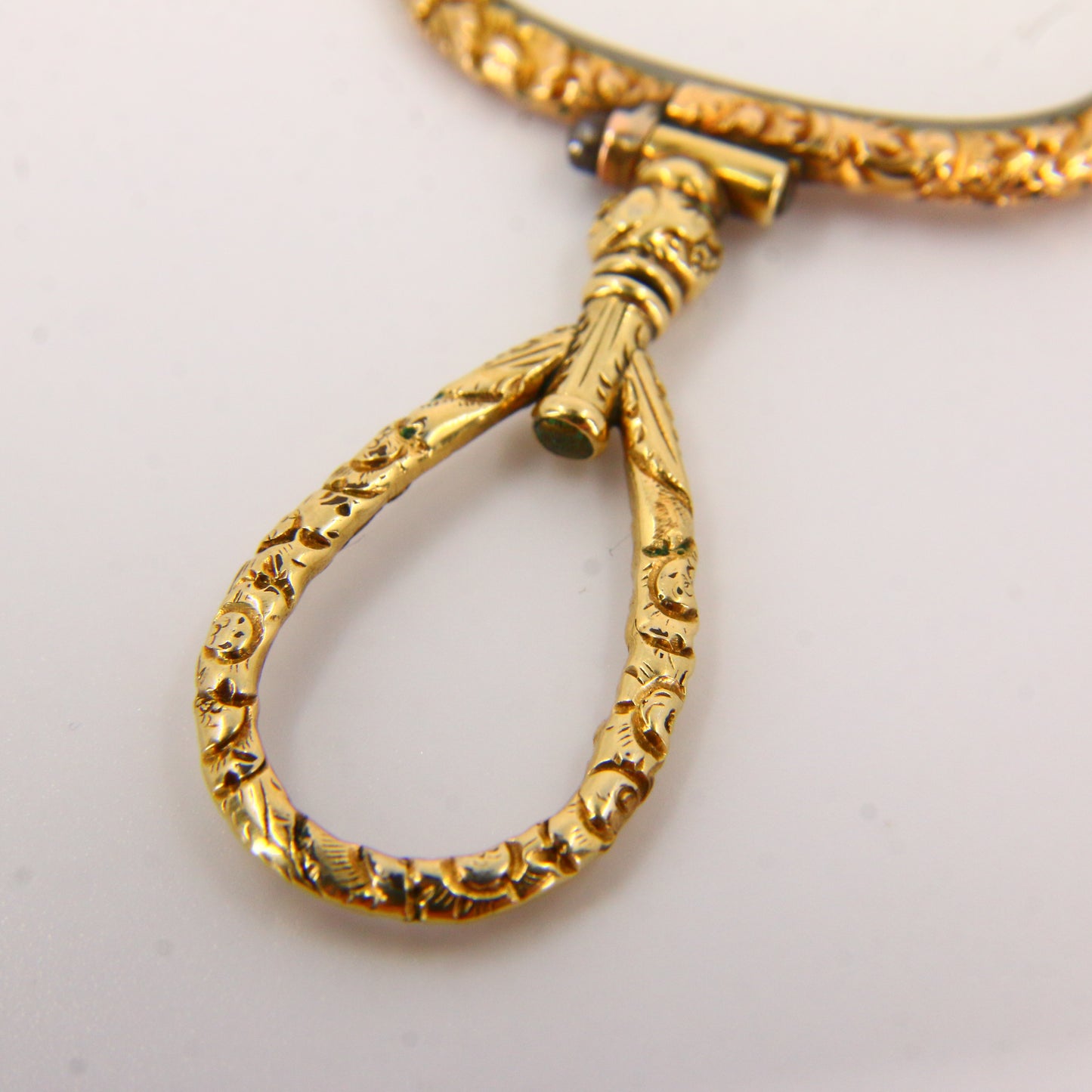 Antique 18ct Gold Magnifying Pendant – Unmarked Victorian Lorgnette