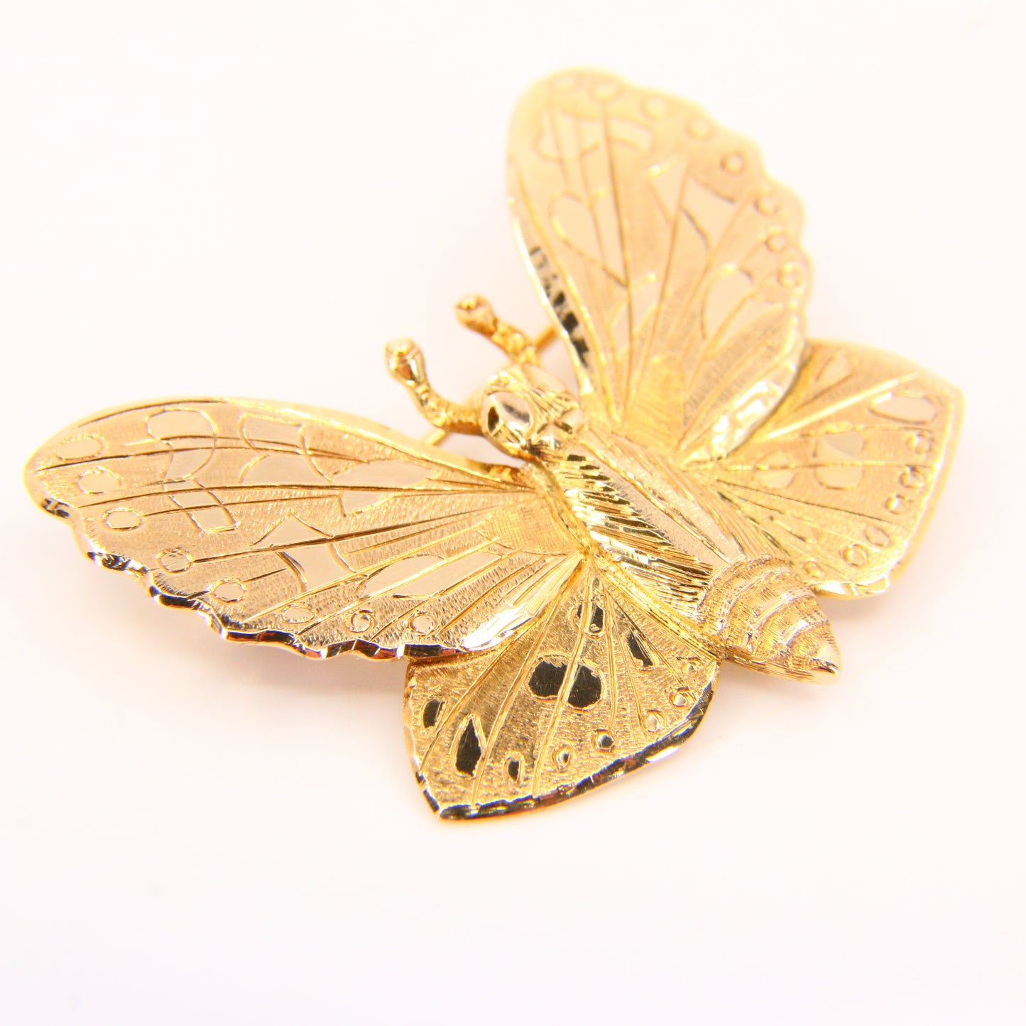 Vintage 9ct Butterfly Brooch Detailed 9 Carat Hallmarked Yellow Gold Boxed Gift