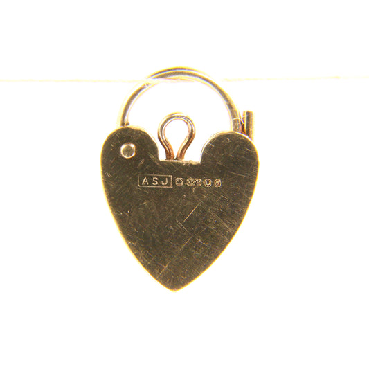 Vintage 9ct Gold Heart Lock Charm – Hallmarked Yellow Gold