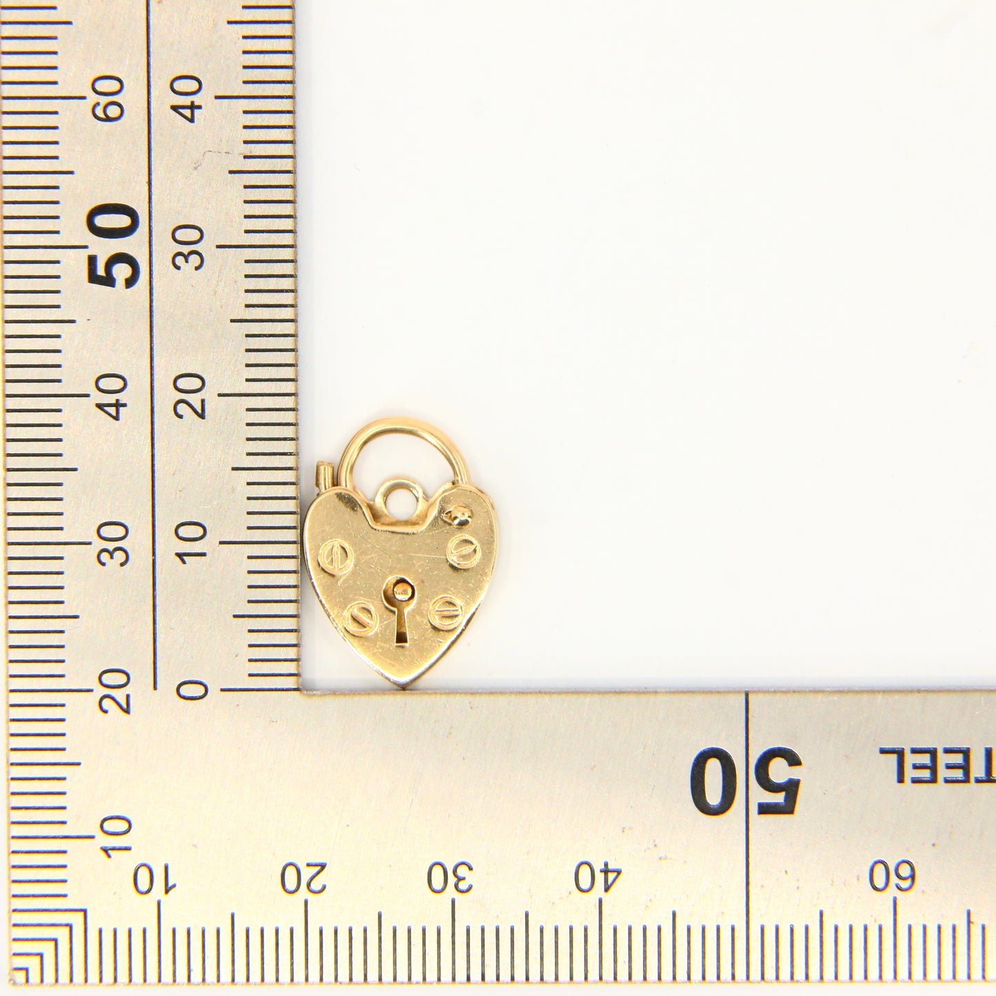 Vintage 9ct Gold Heart Padlock Charm – Hallmarked Solid Gold Gift