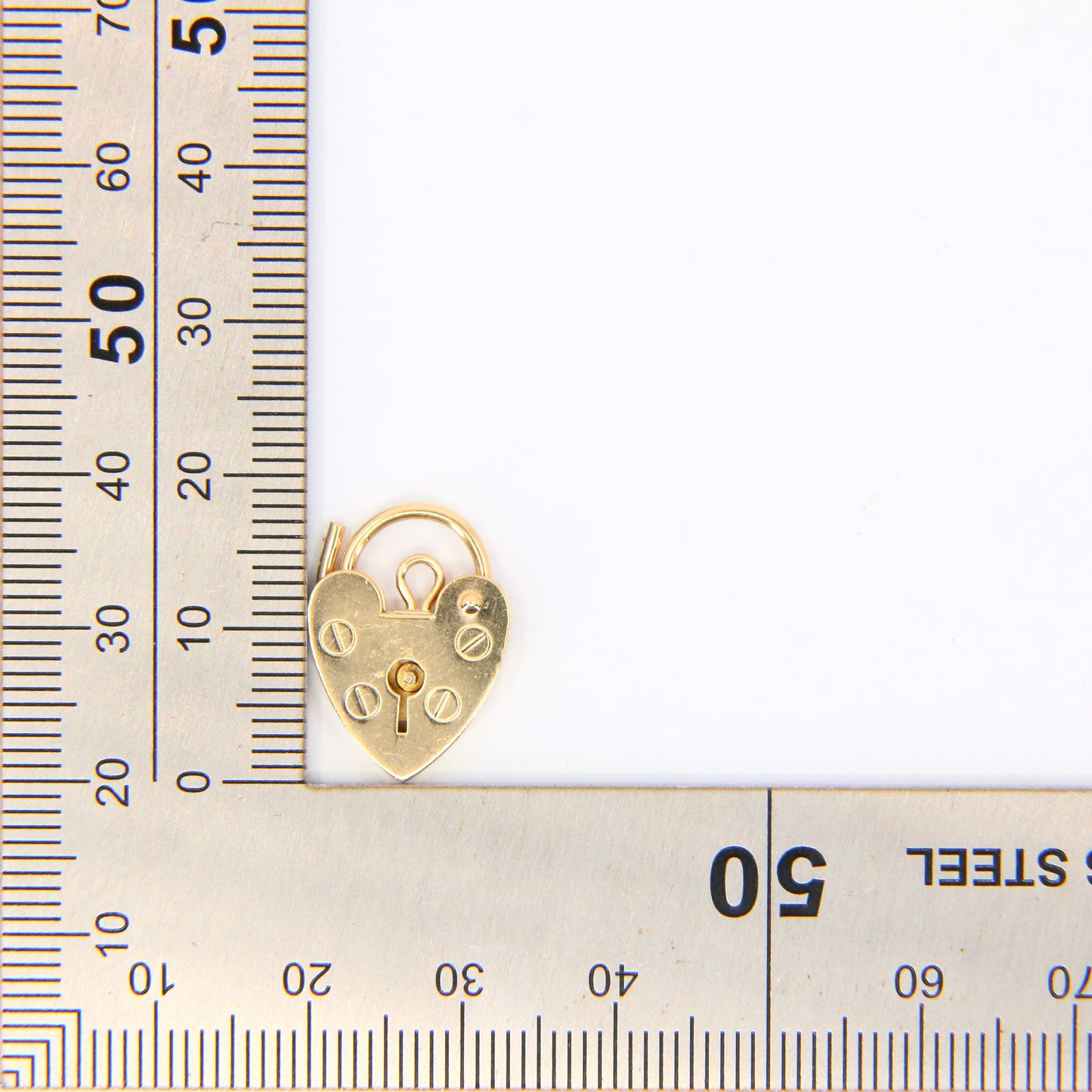 Vintage 9ct Gold Heart Padlock Charm – Hallmarked Solid Gold Gift