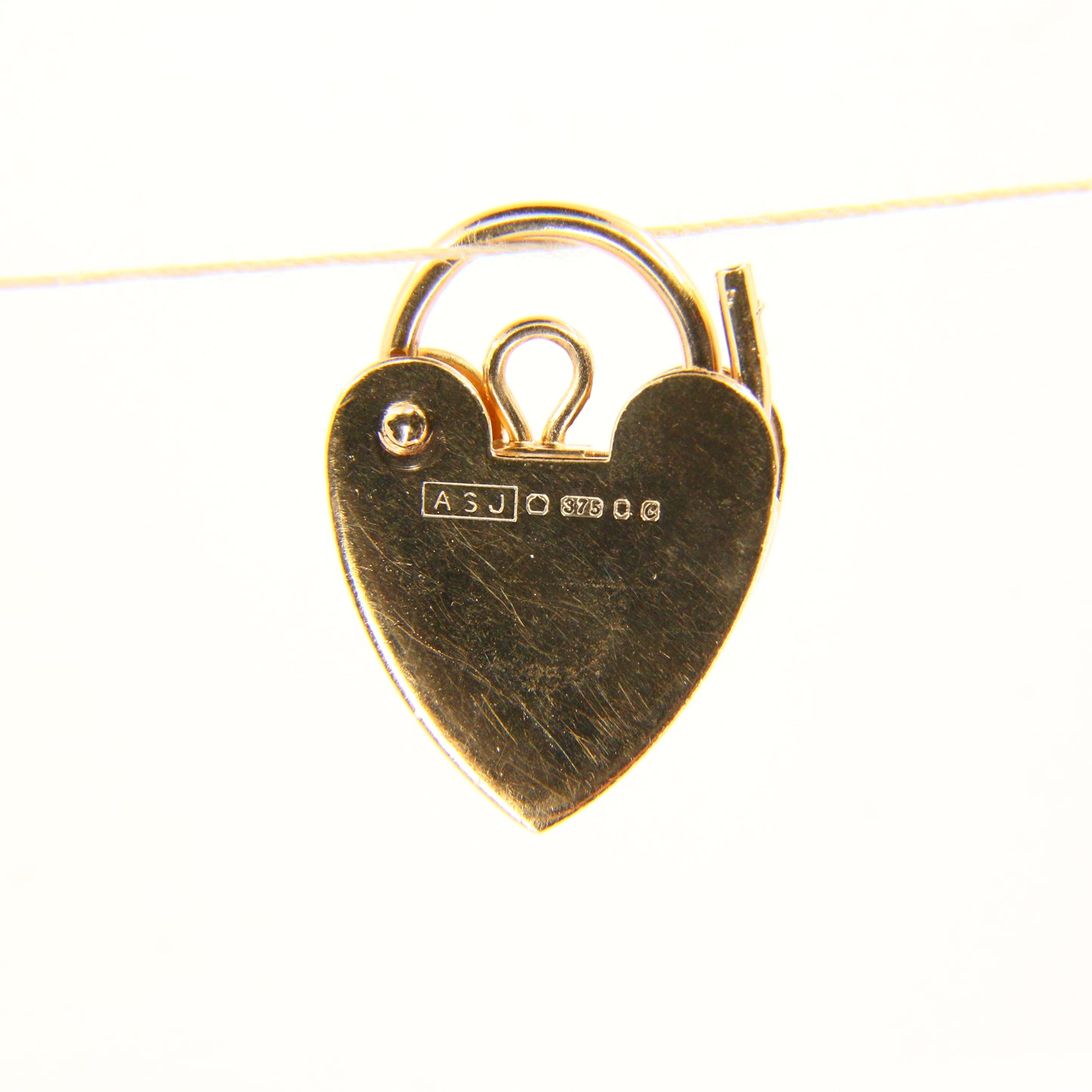 Vintage 9ct Gold Heart Padlock Charm – Hallmarked Solid Gold Gift