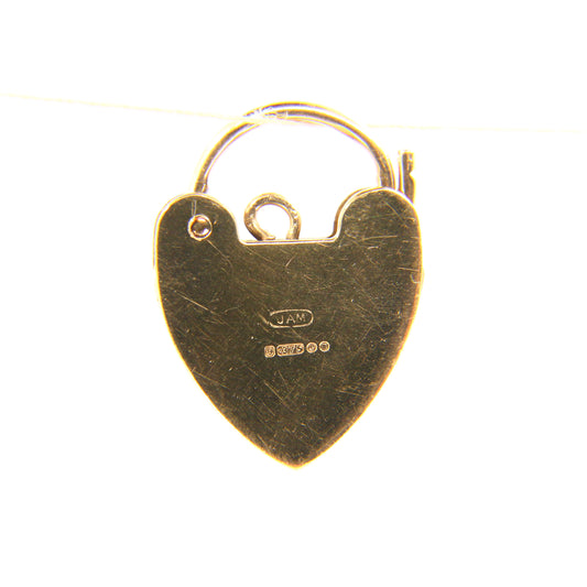 Vintage 9ct Gold Heart Padlock Charm – Hallmarked Solid Gold Gift