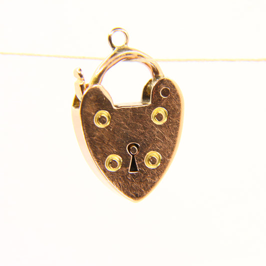 Vintage 9ct Gold Heart Lock Charm – Solid Gold Heart Gift