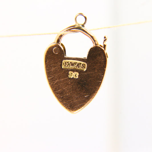 Vintage 9ct Gold Heart Lock Charm – Solid Gold Heart Gift