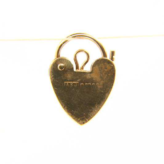 Vintage 9ct Gold Heart Lock Charm – Hallmarked Yellow Gold