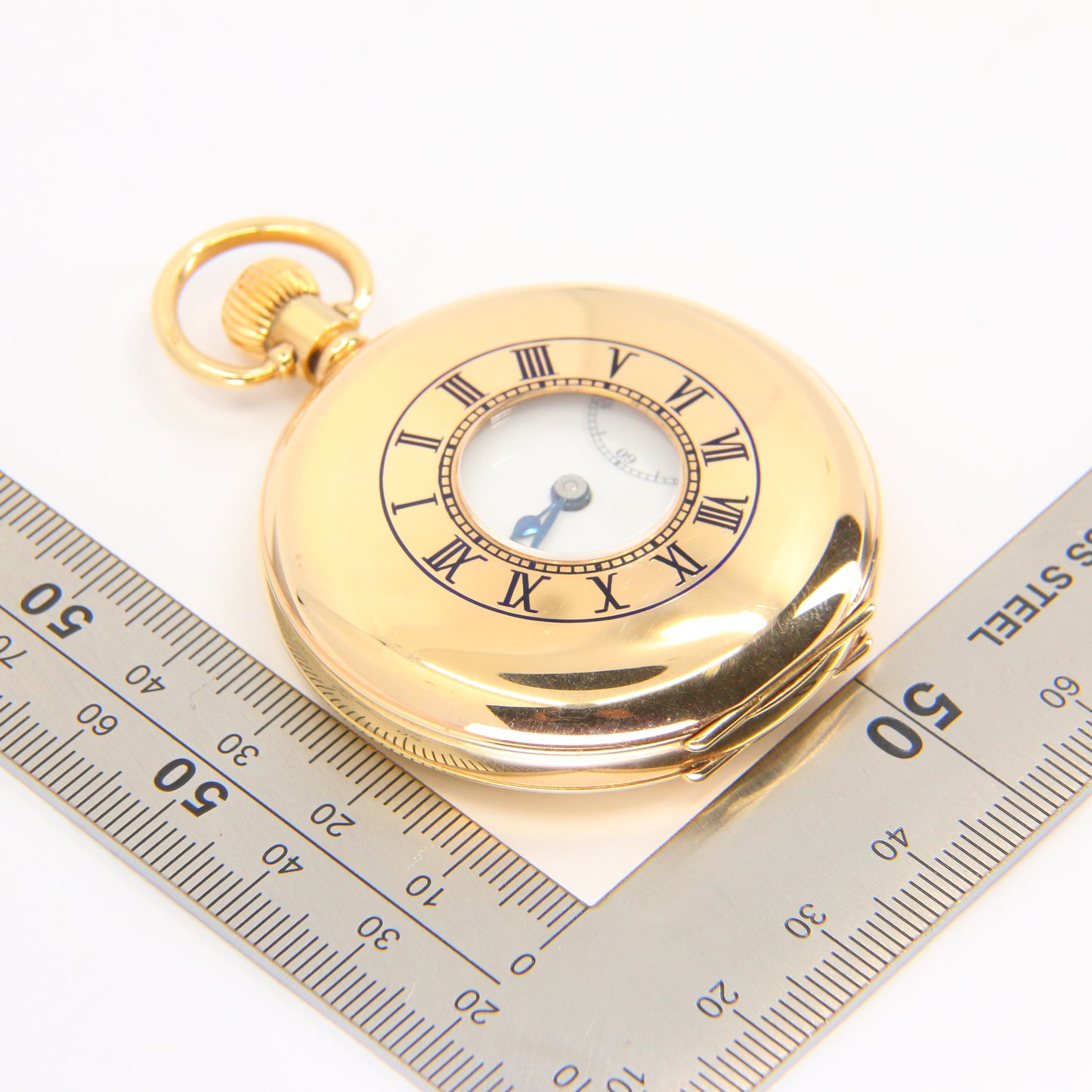 Vintage 9 Carat Half Hunter Pocket Watch Roldor 17 Jewel Hallmarked