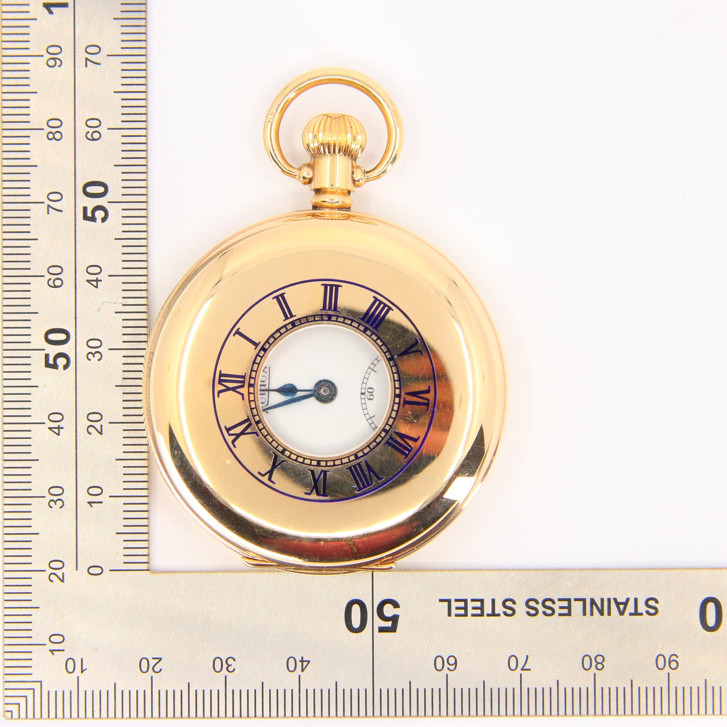 Vintage 9 Carat Half Hunter Pocket Watch Roldor 17 Jewel Hallmarked