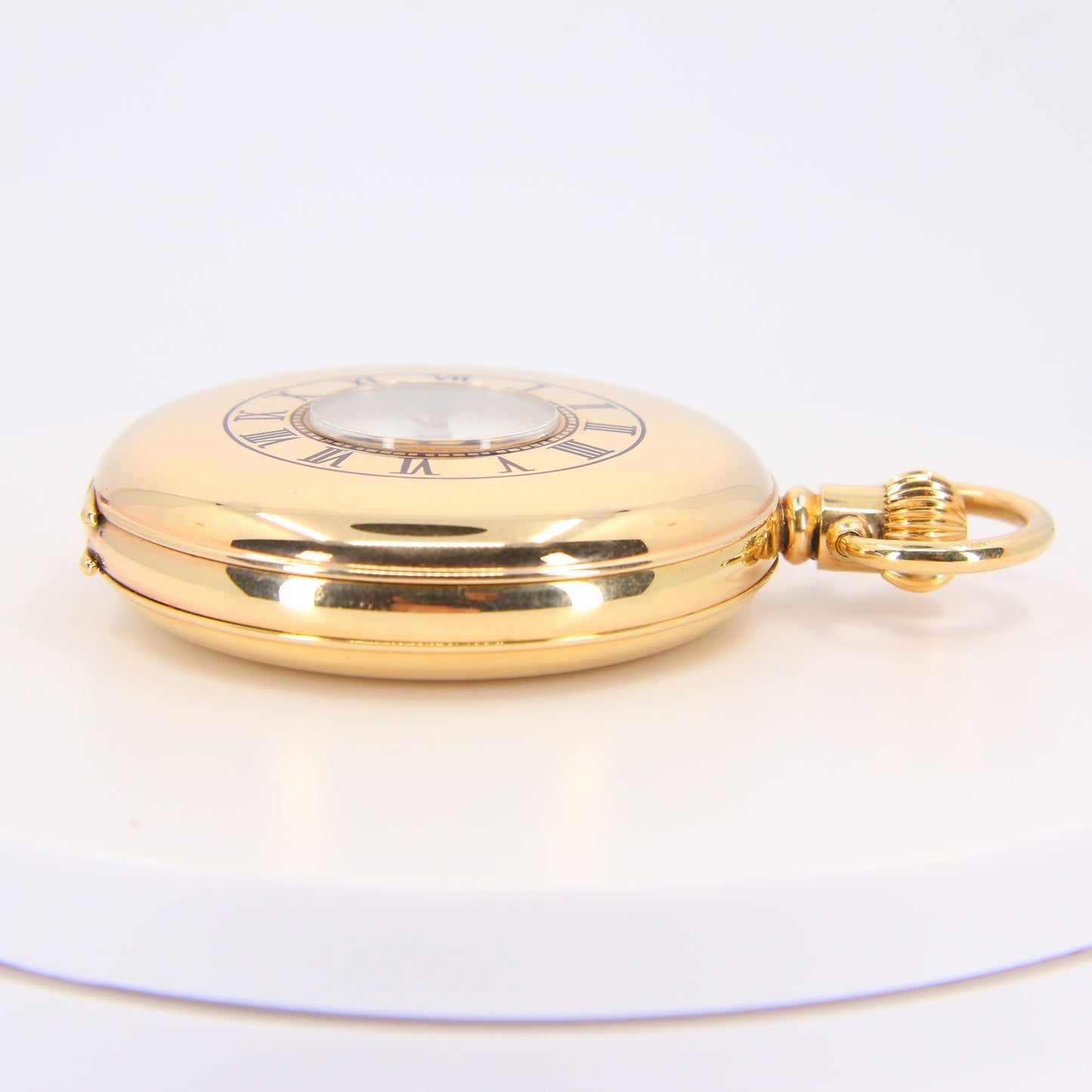 Vintage 9 Carat Half Hunter Pocket Watch Roldor 17 Jewel Hallmarked