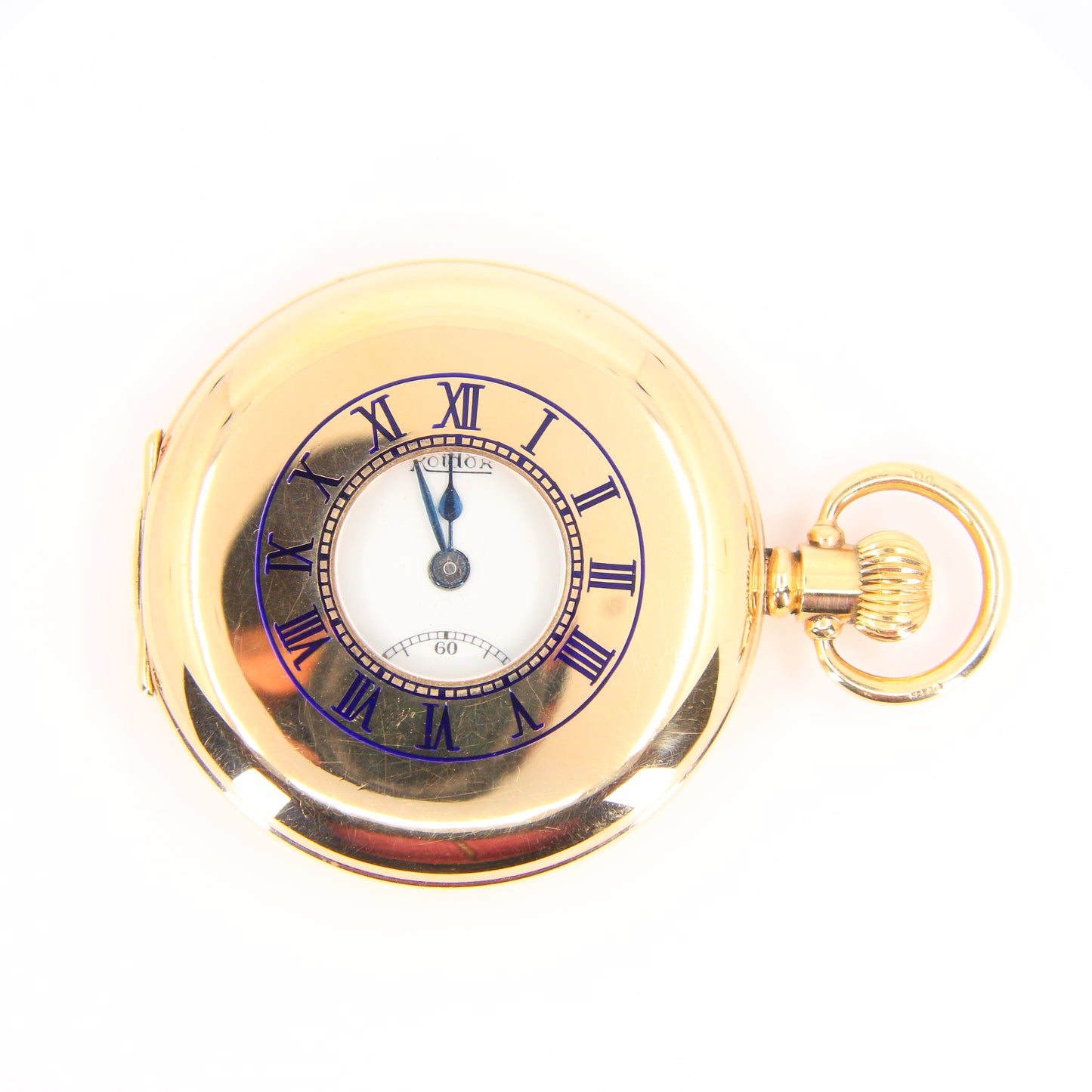 Vintage 9 Carat Half Hunter Pocket Watch Roldor 17 Jewel Hallmarked
